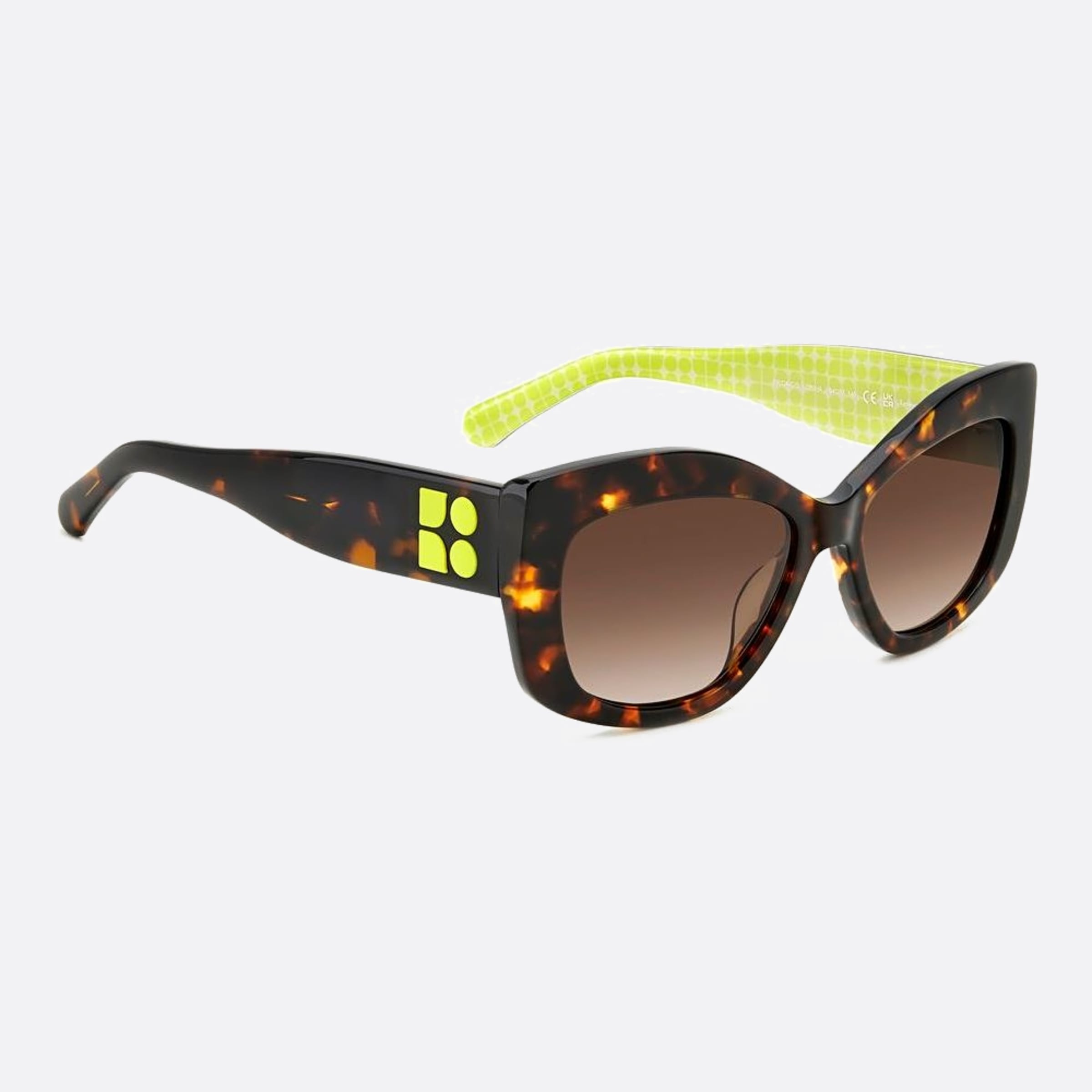 Kate 54mm Spade Frida Havana Geometric Women Sunglasses - Detail View