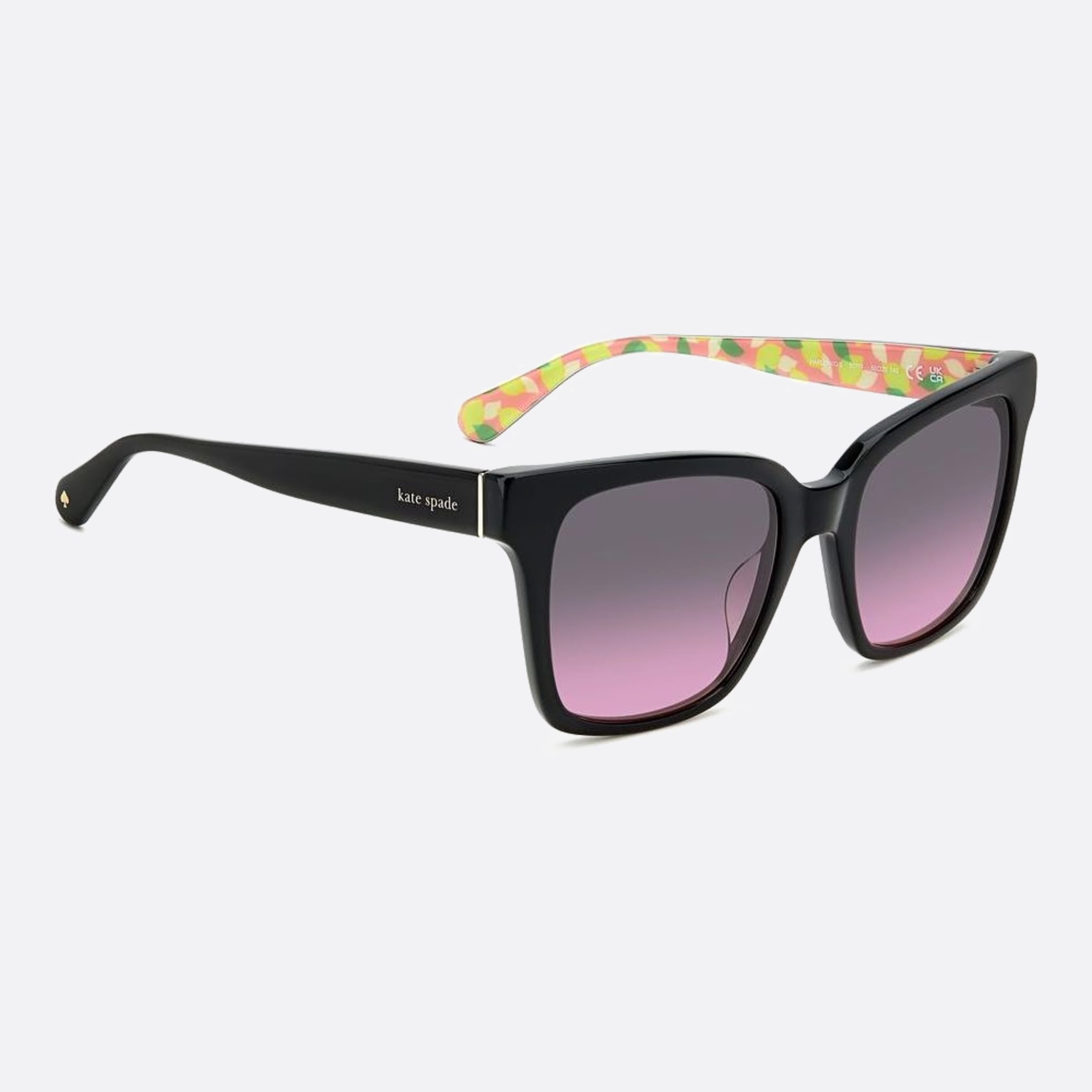 Kate 55mm Spade Harlow Black Geometric Women Sunglasses - Detail View