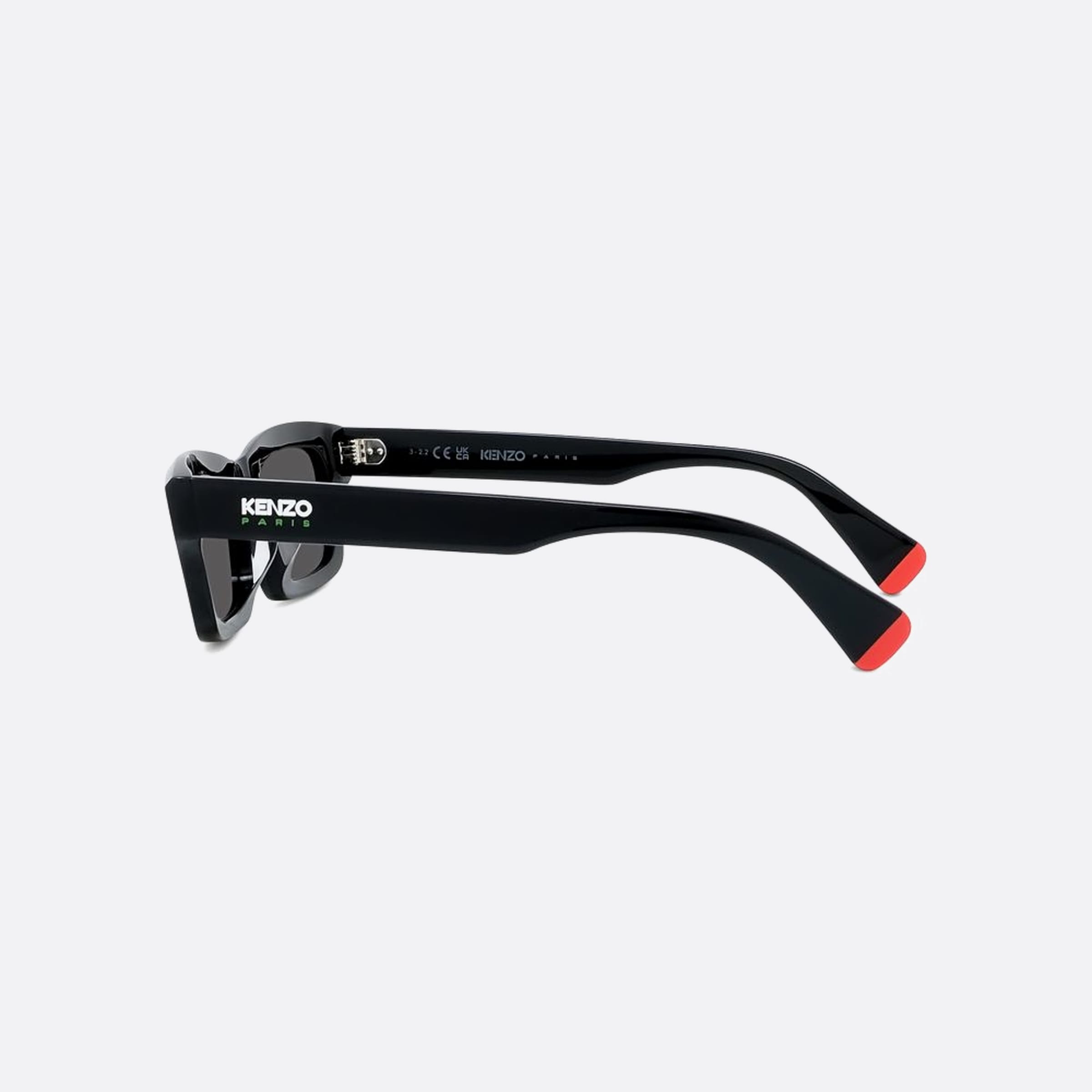 Kenzo 50mm Aka 01a Black Rectangle Unisex Sunglasses - Detail View