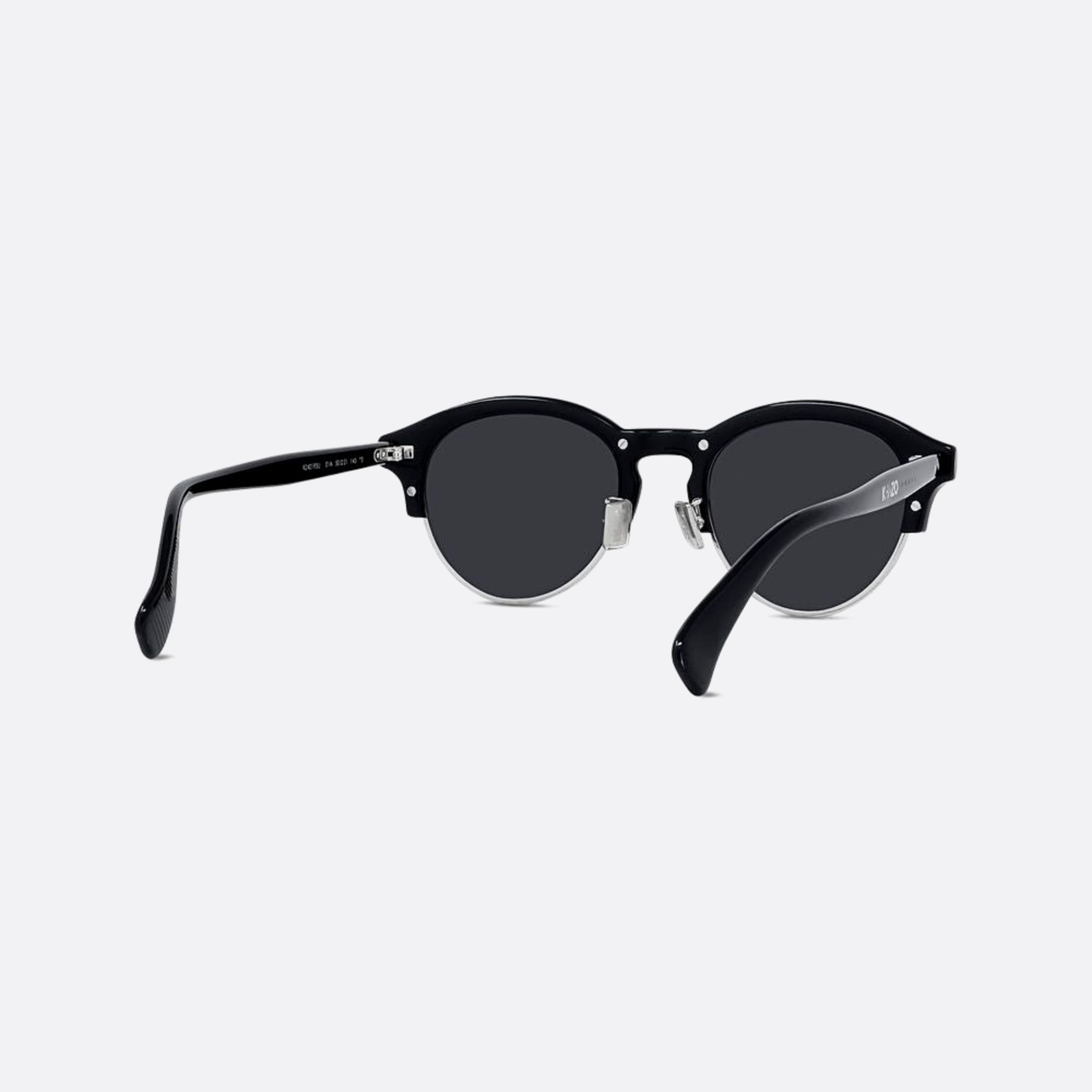 Kenzo 50mm Boke Flower 01a Black Round Unisex Sunglasses - Additional Angle