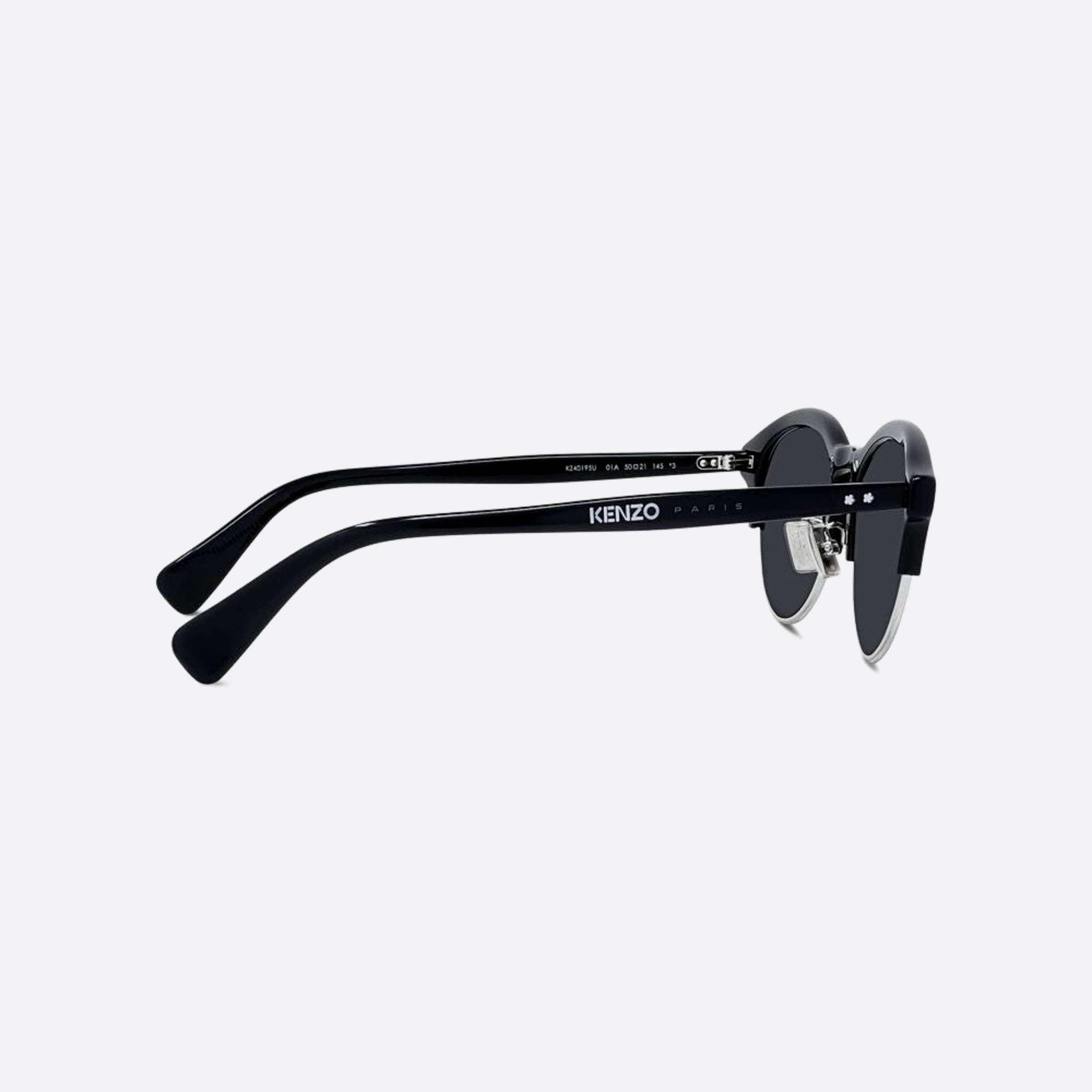 Kenzo 50mm Boke Flower 01a Black Round Unisex Sunglasses - Additional Angle