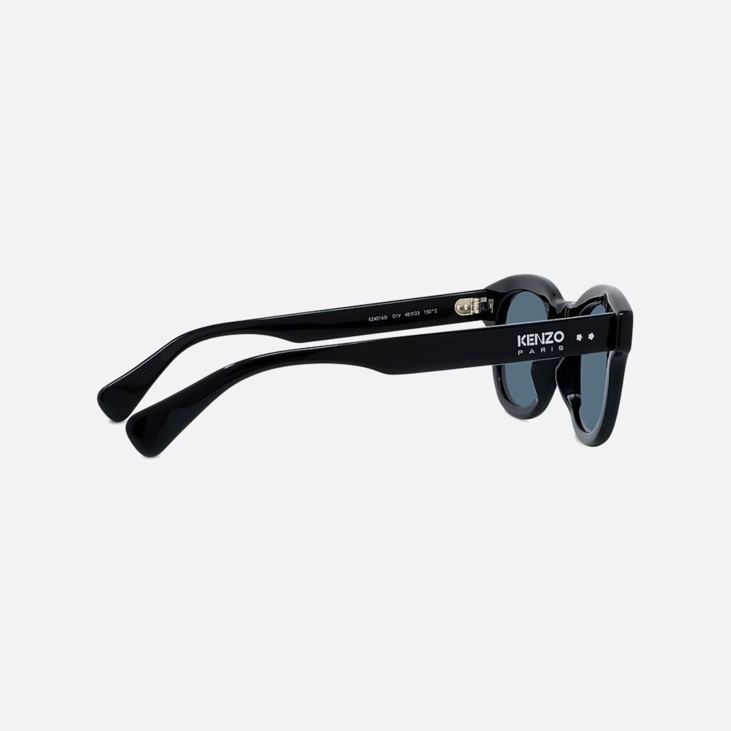Kenzo 48mm Boke Flower 01v Black Round Unisex Sunglasses - Additional Angle