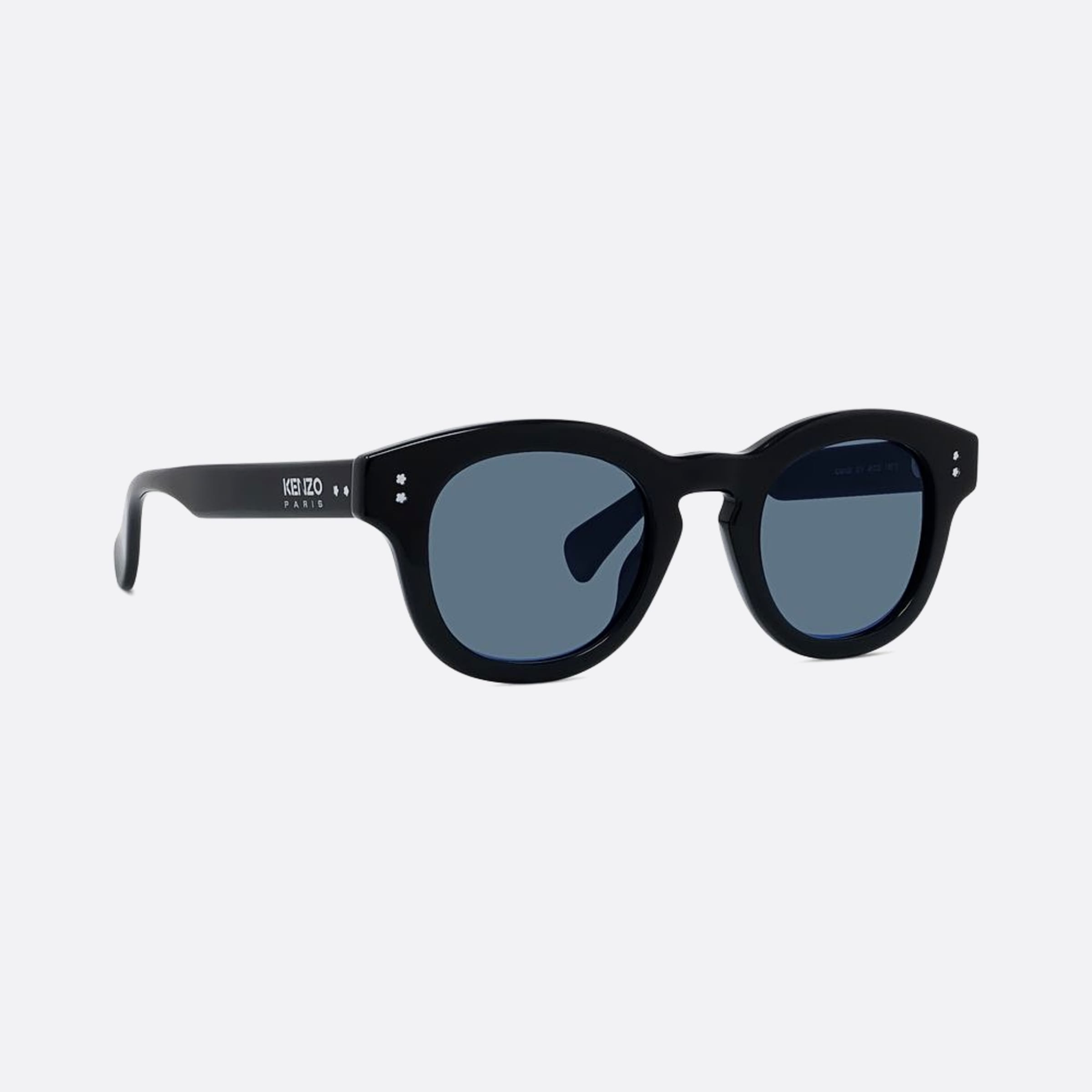 Kenzo 48mm Boke Flower 01v Black Round Unisex Sunglasses - Additional Angle