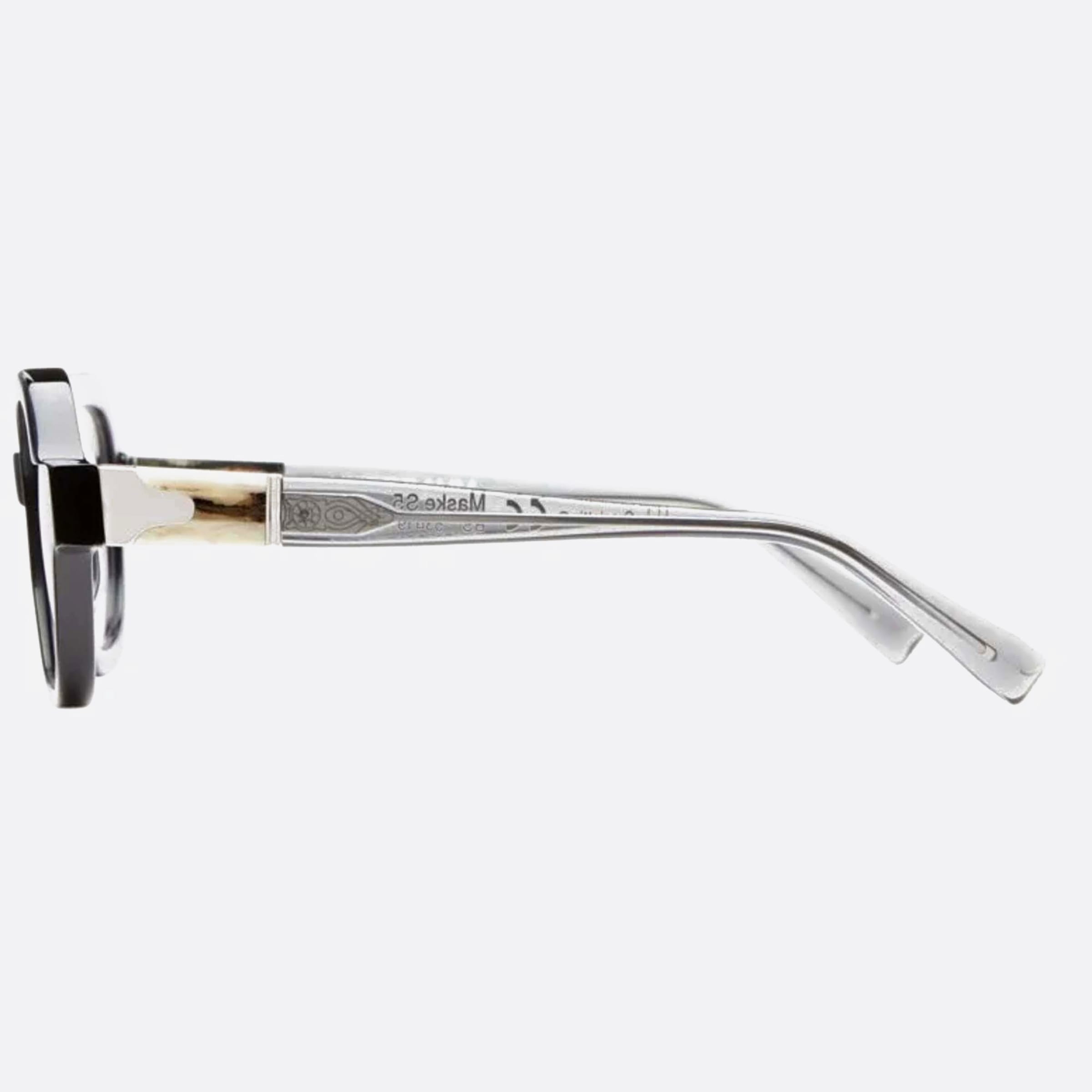 Kuboraum 53mm Maske Black Geometric Unisex Eyeglasses - Detail View