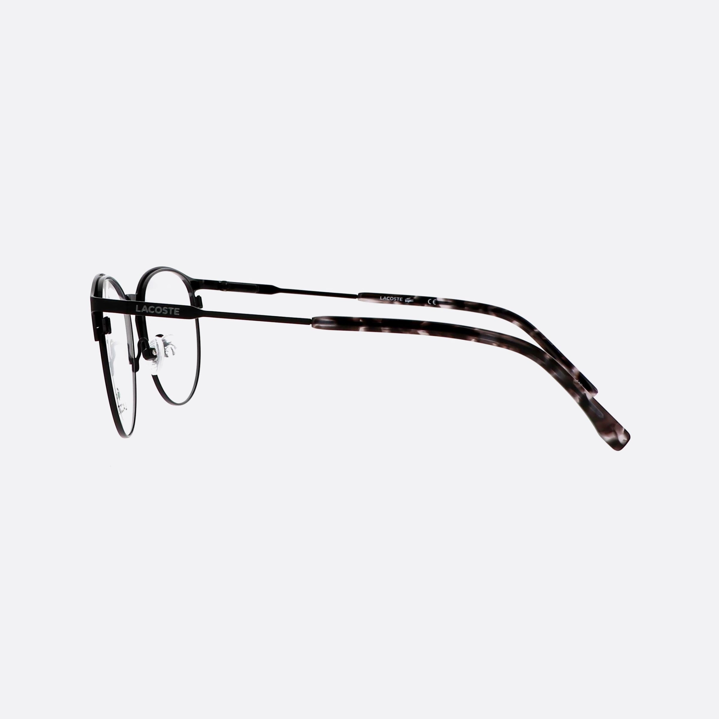 Lacoste 52mm L2251 Black Round Unisex Eyeglasses - Detail View