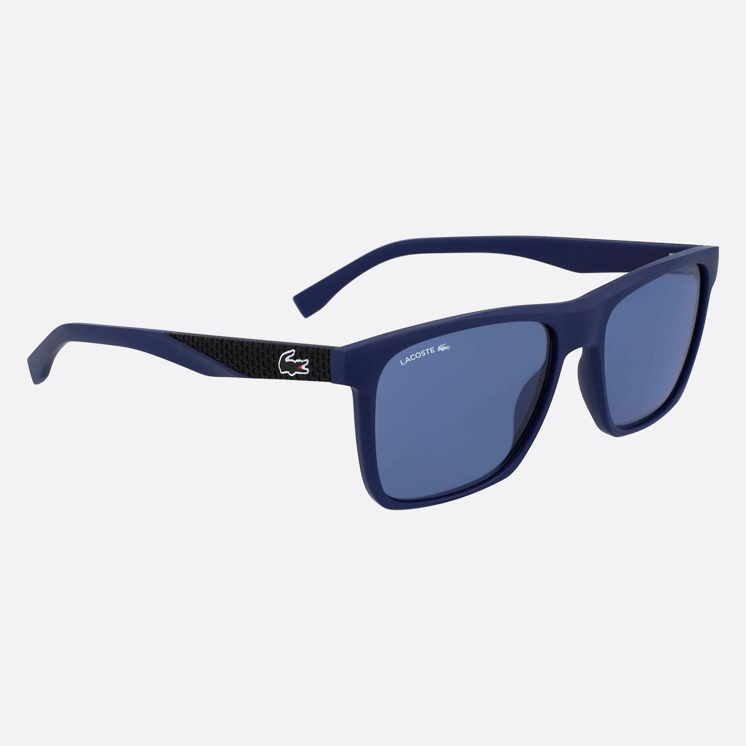 Lacoste 56mm L900s Blue Geometric Men Sunglasses - Detail View