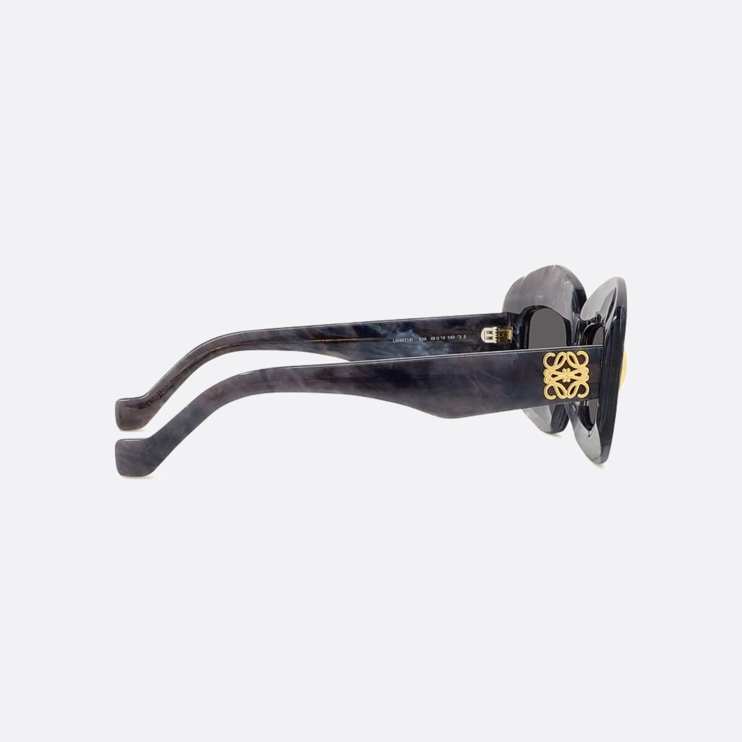 Loewe 49mm Anagram 63a Black Rectangle Women Sunglasses - Additional Angle