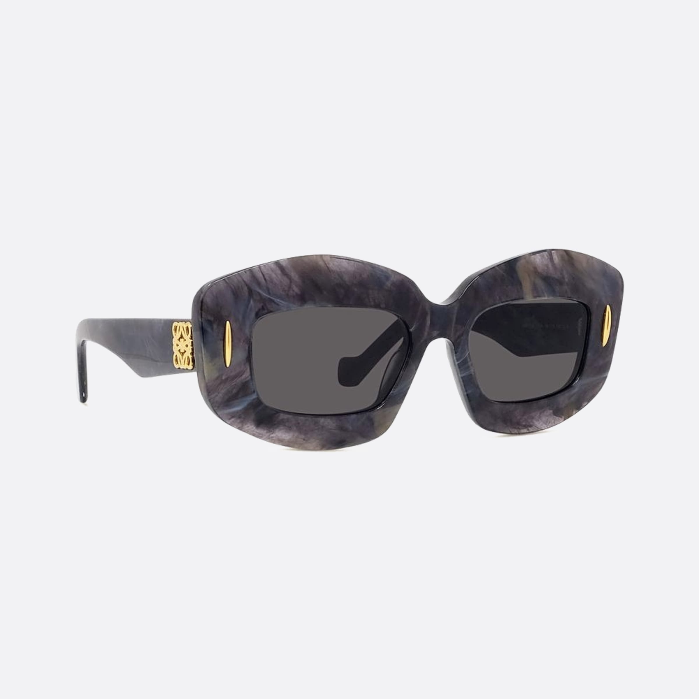 Loewe 49mm Anagram 63a Black Rectangle Women Sunglasses - Additional Angle