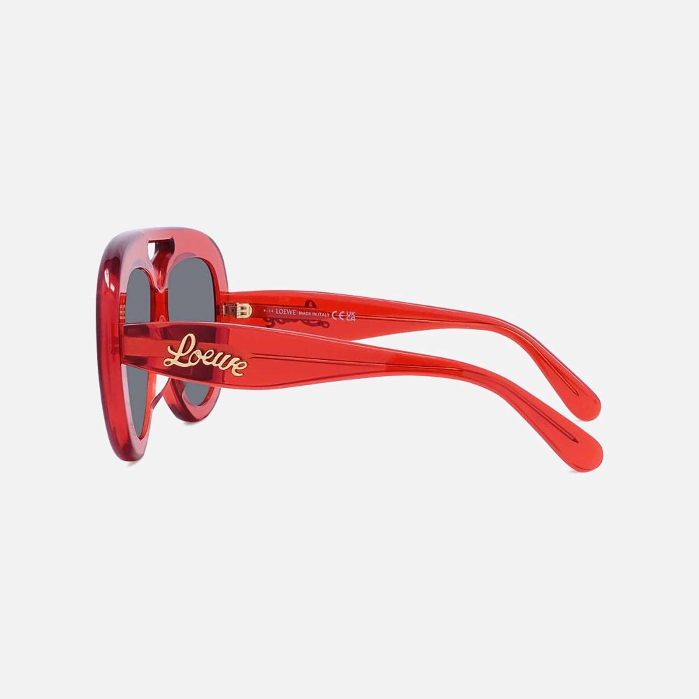 Loewe 55mm Curvy 66a Red Pilot Men Sunglasses - Detail View