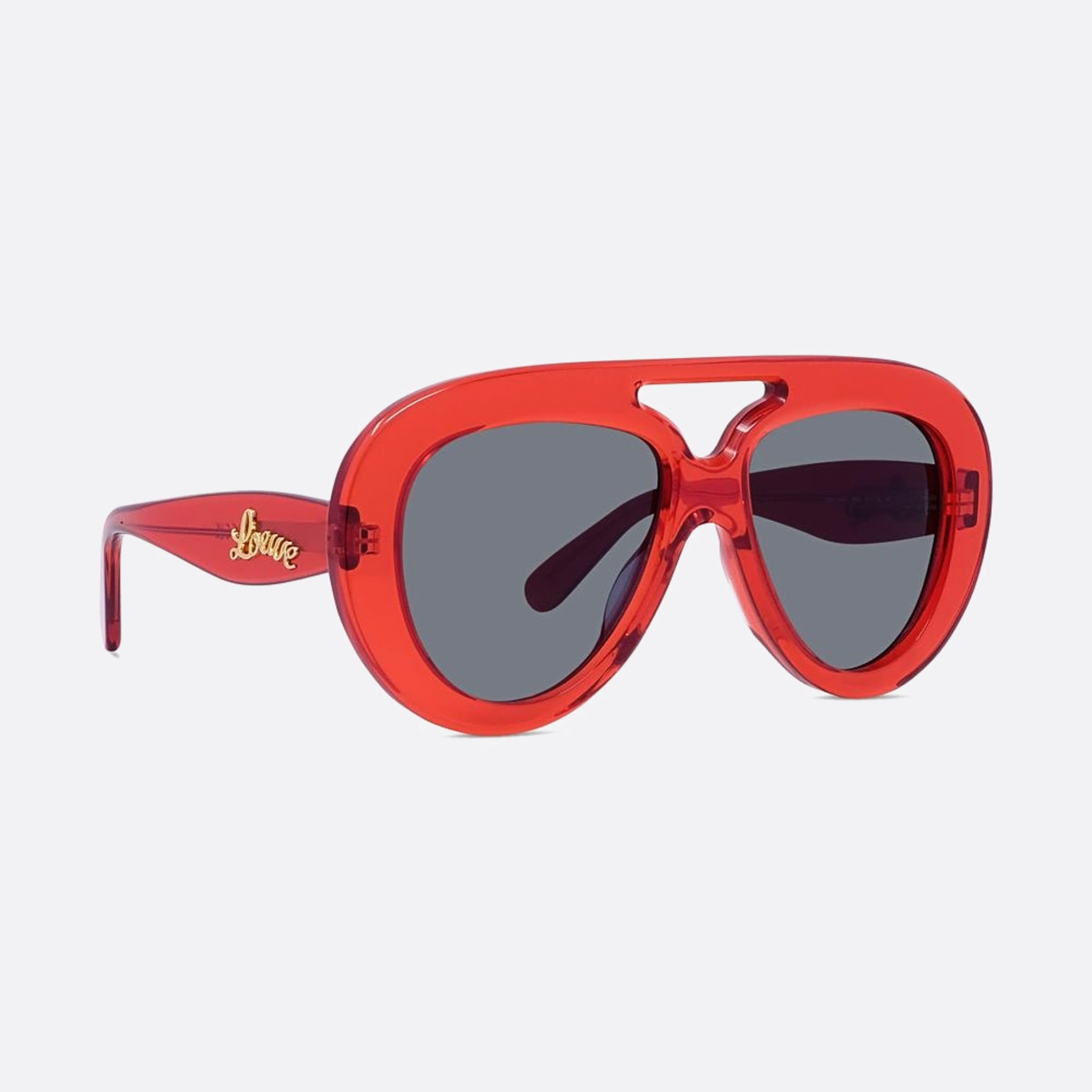 Loewe 55mm Curvy 66a Red Pilot Men Sunglasses - Additional Angle