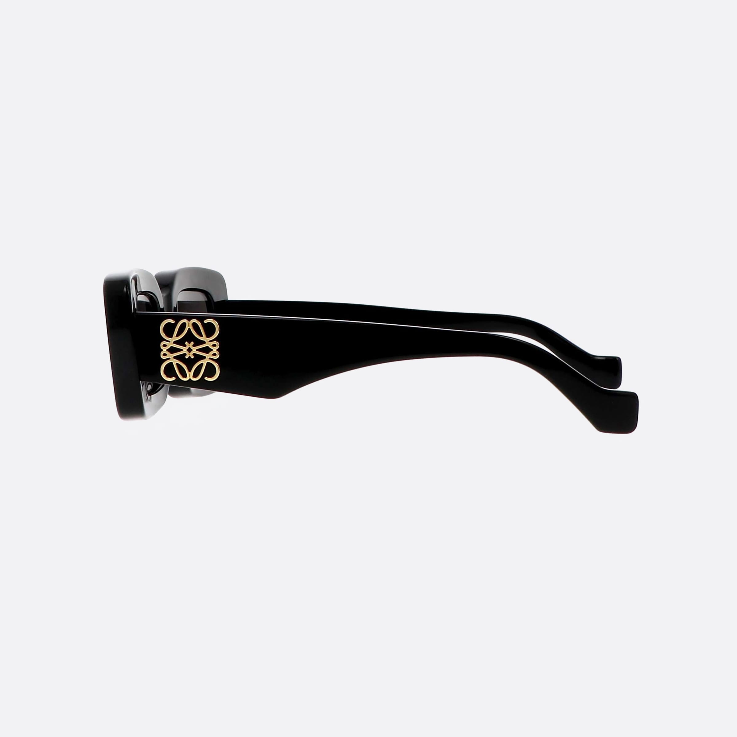 Loewe 46mm Rectangular Lw40101i 01a Black Rectangle Women Sunglasses - Detail View