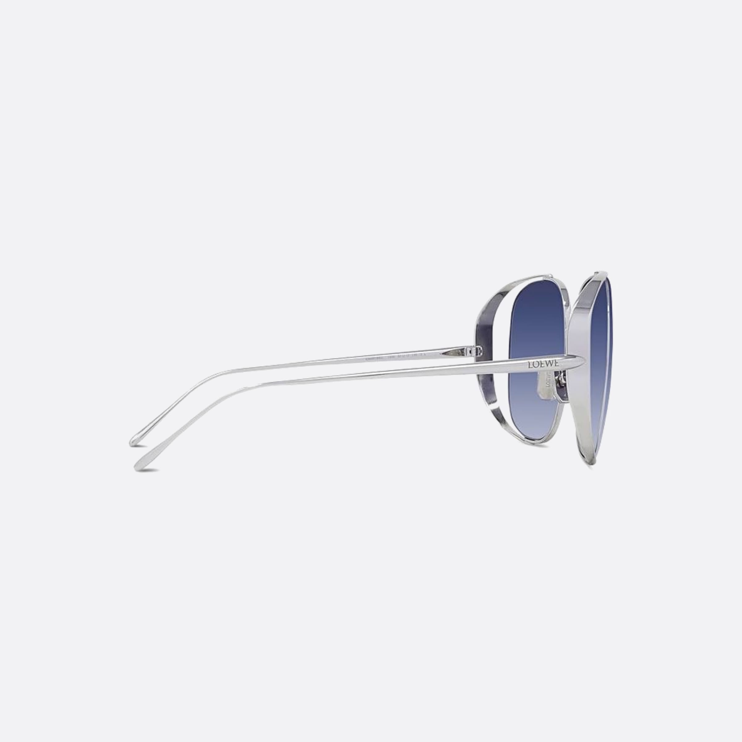 Loewe 57mm Signature 16w Silver Rectangle Women Sunglasses - Additional Angle