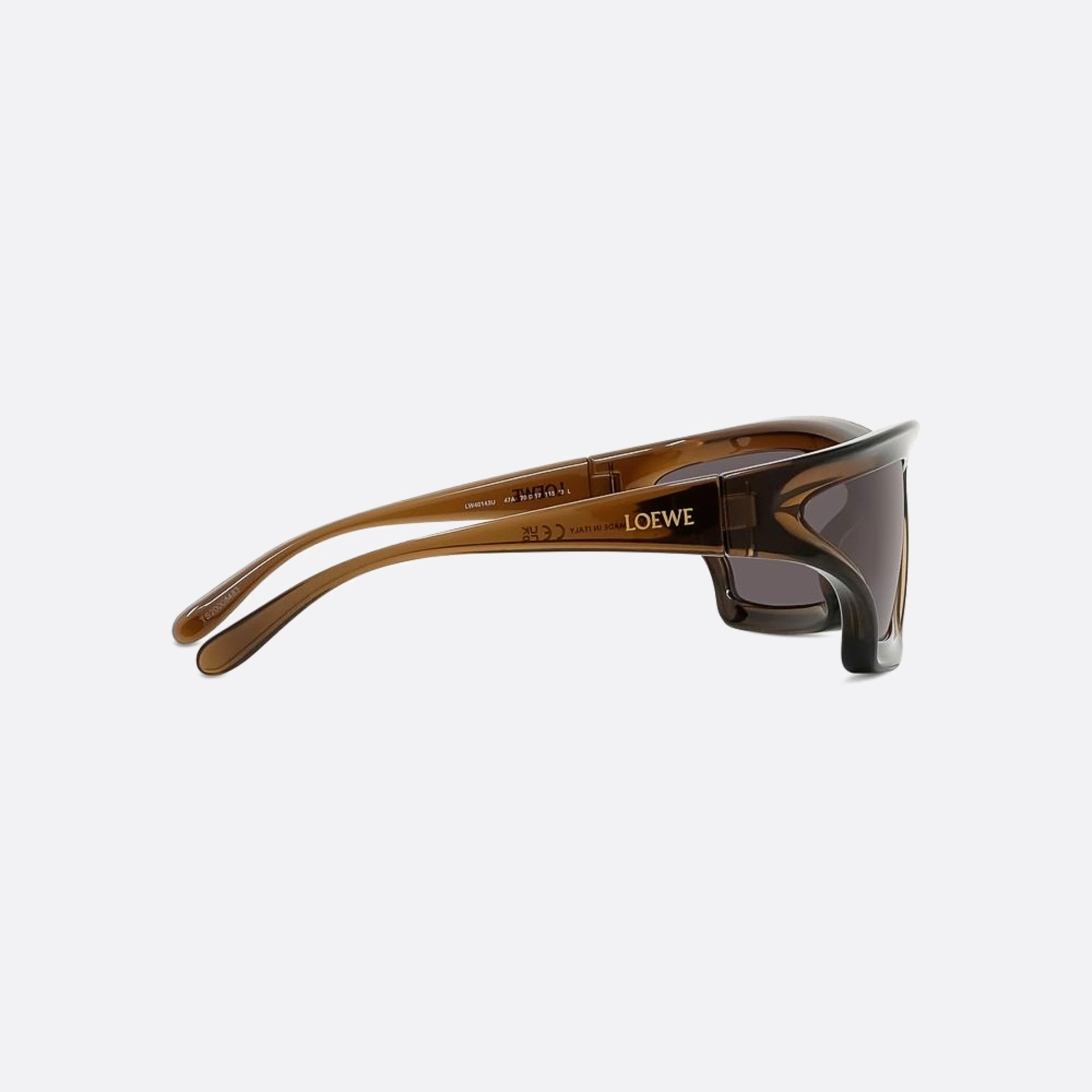 Loewe 70mm Signature 47a Brown Shield Men Sunglasses - Additional Angle
