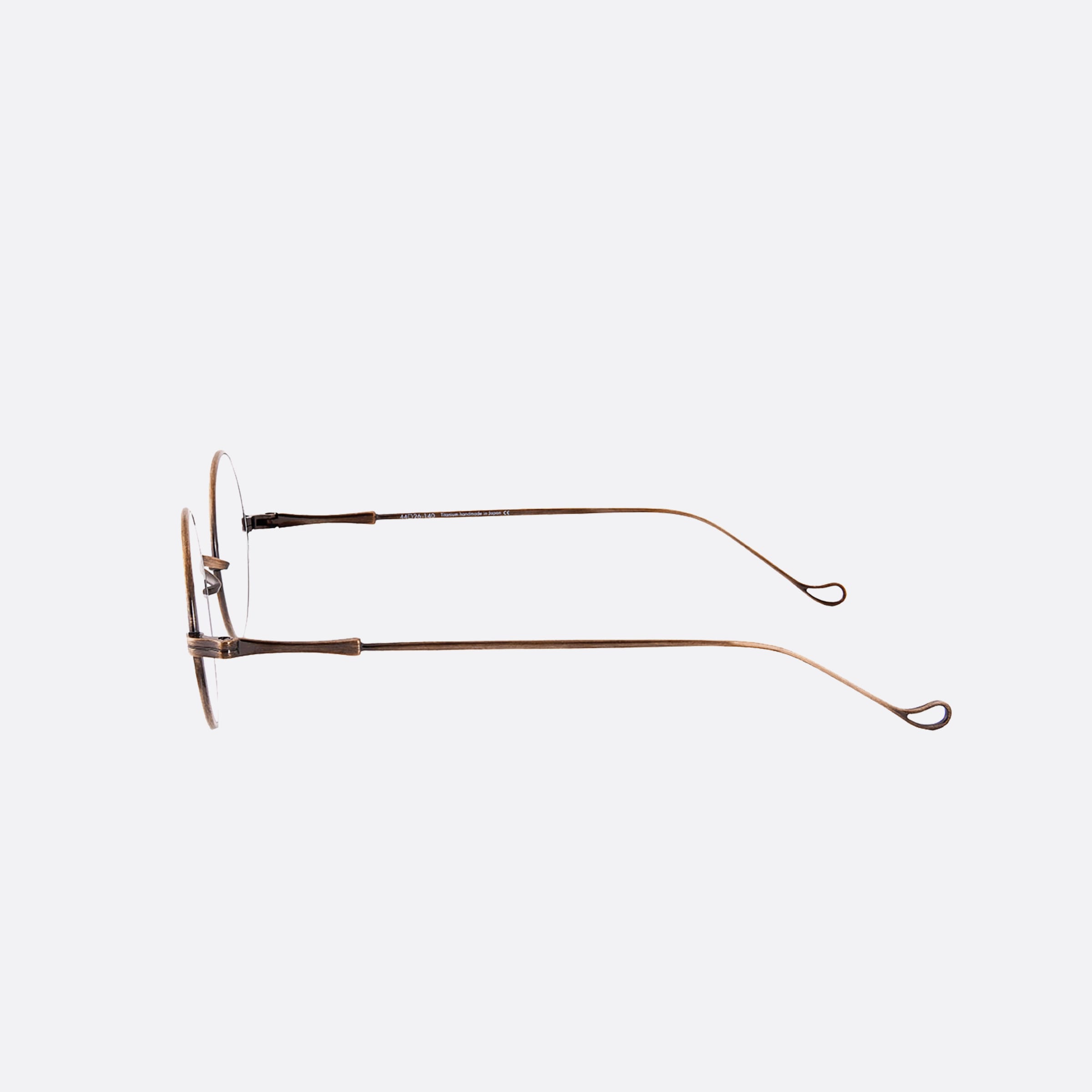 Lunor 44mm Unisex Gold Round Eyeglasses - Detail View