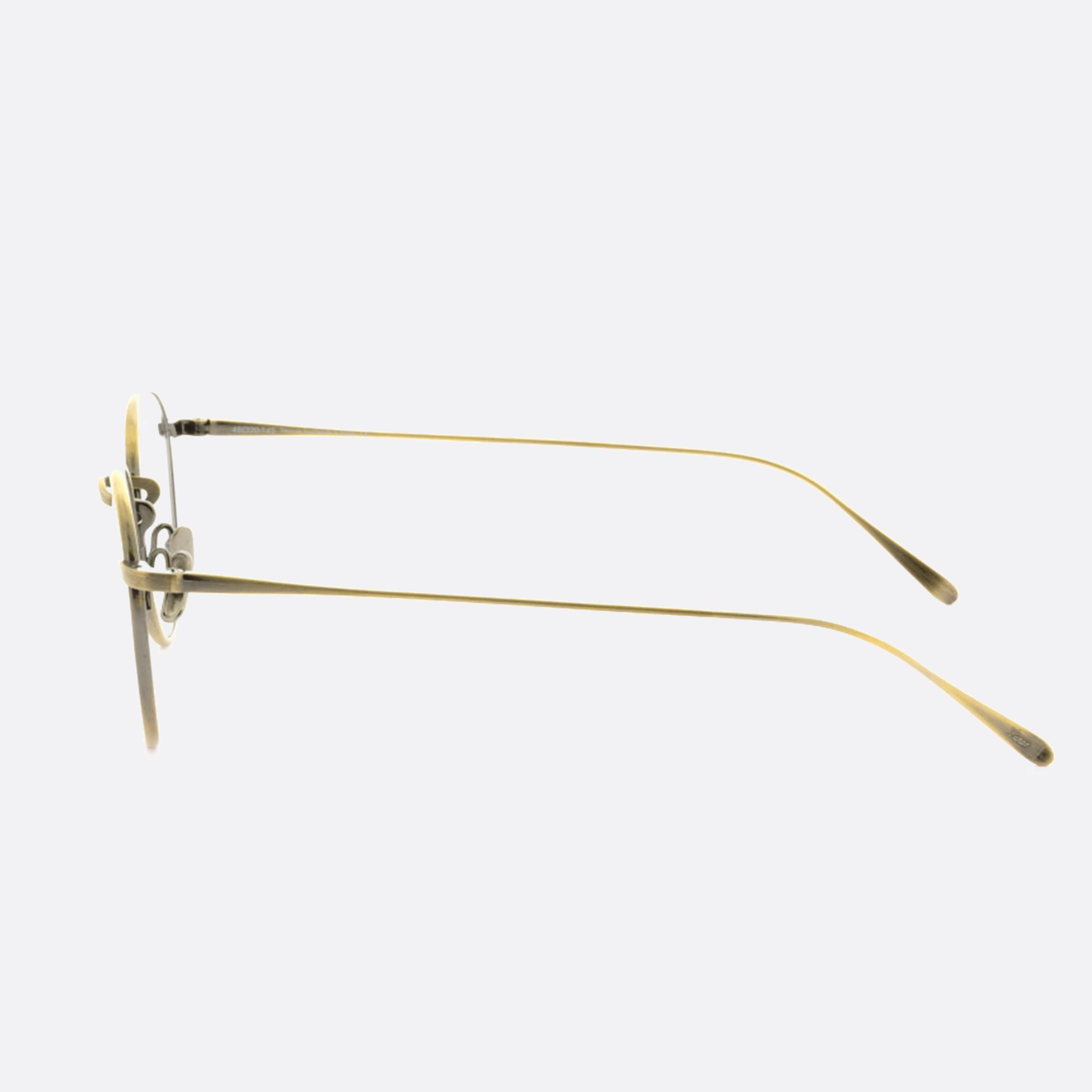 Lunor 48mm Gold Round Unisex Eyeglasses - Detail View
