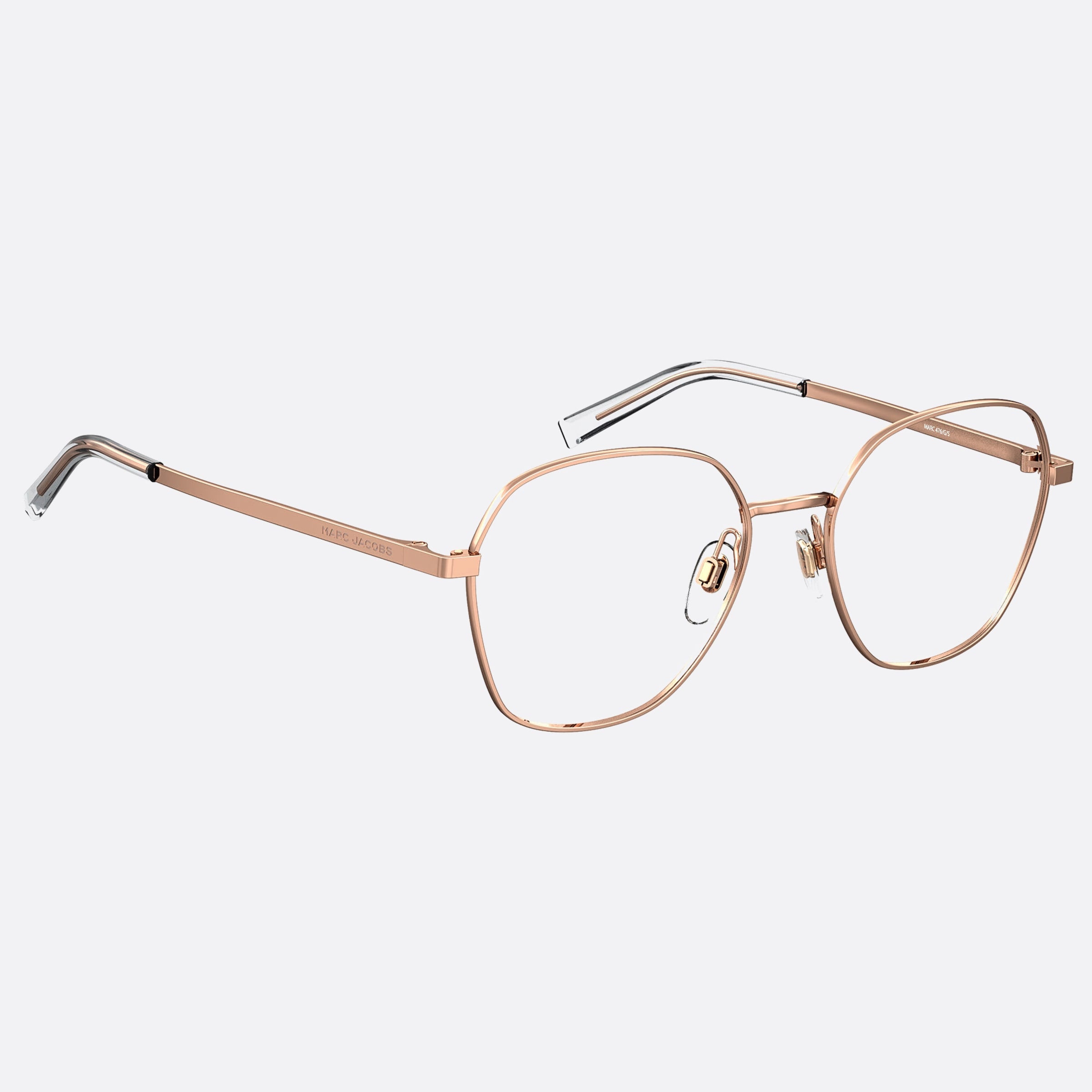 Marc 54mm Jacobs Marc Ddb Rose Gold Geometric Women Eyeglasses - Detail View