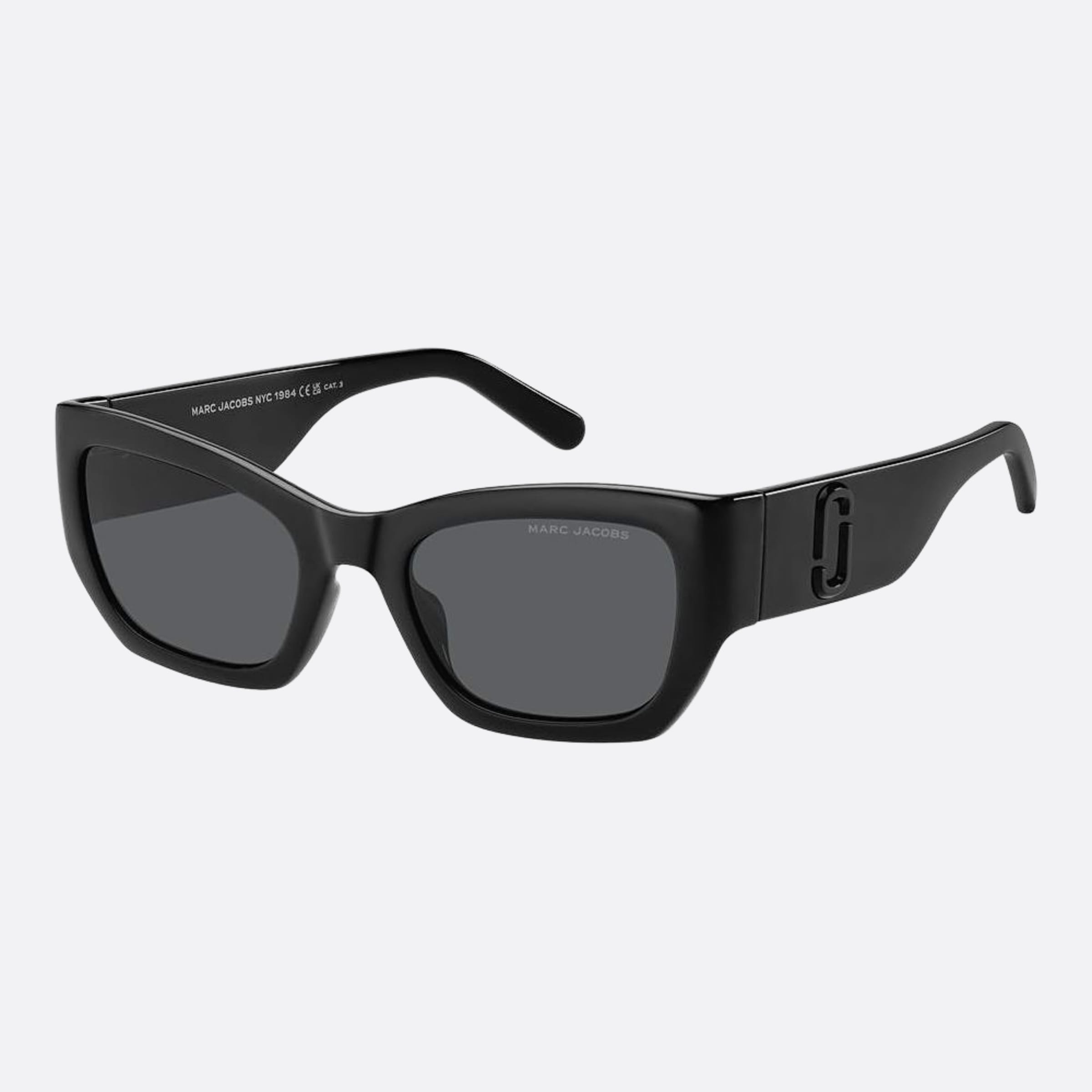 Marc 53mm Jacobs Marc Black Rectangle Women Sunglasses - Side View
