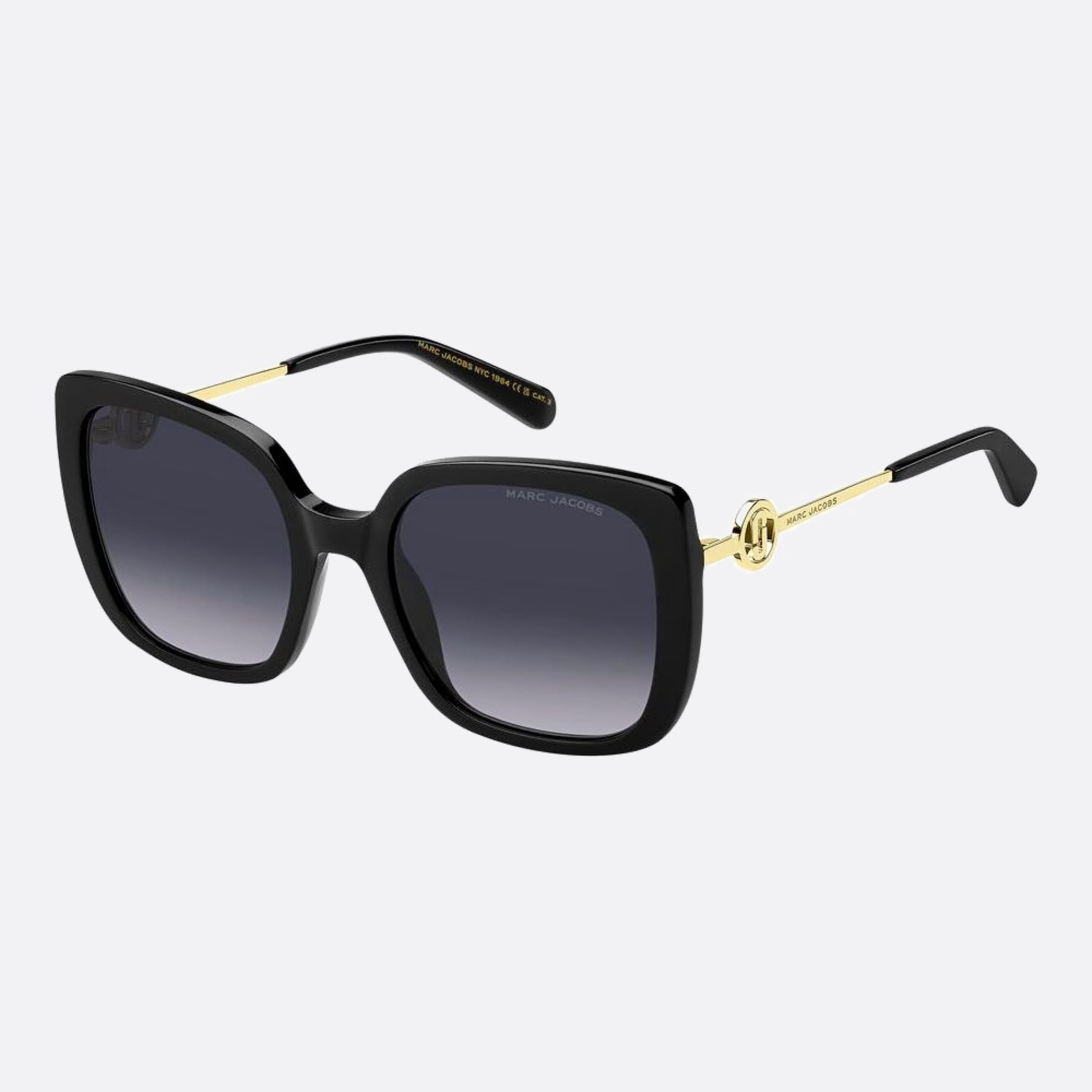 Marc 55mm Jacobs Marc Black Rectangle Women Sunglasses - Side View