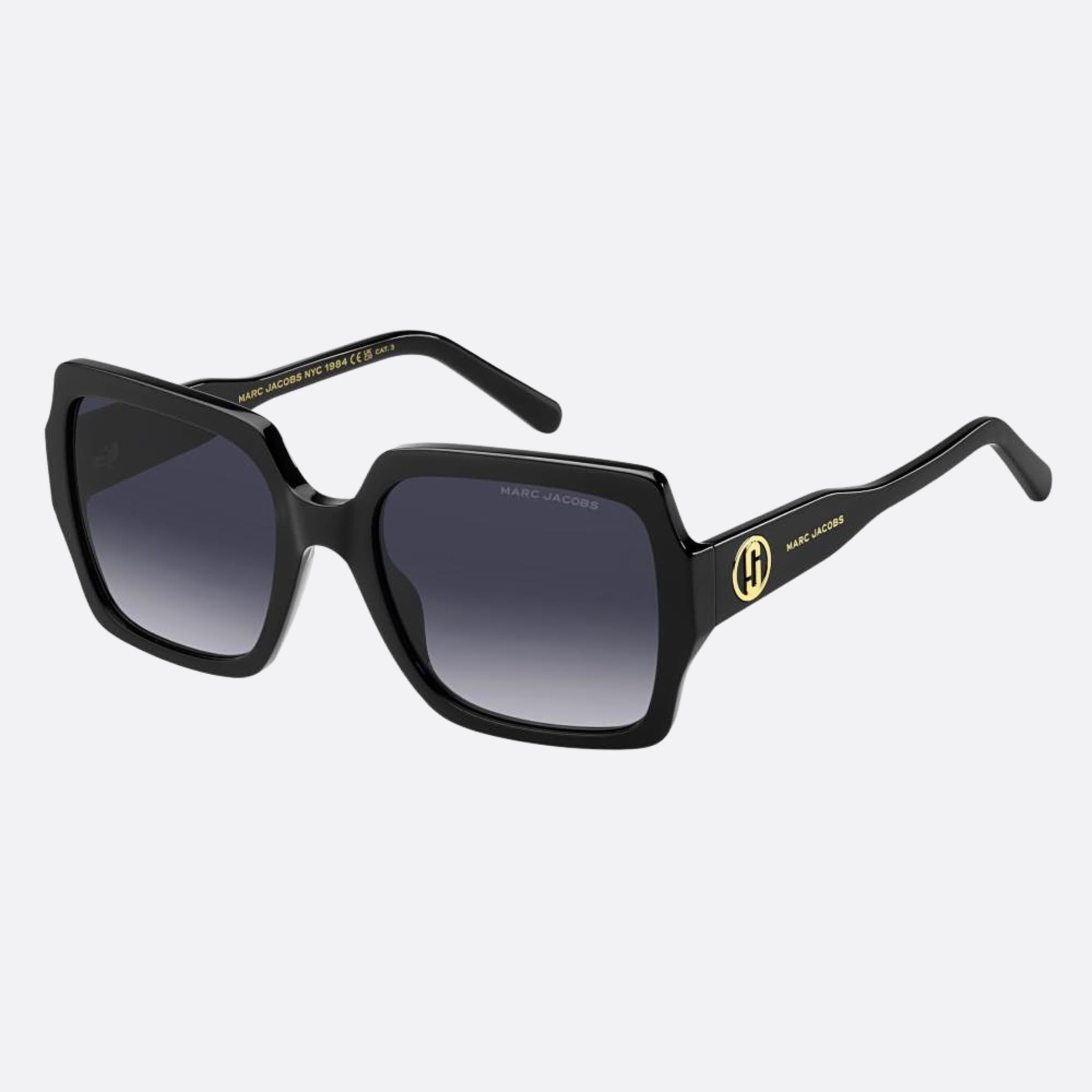 Marc 55mm Jacobs Marc Black Rectangle Women Sunglasses - Side View