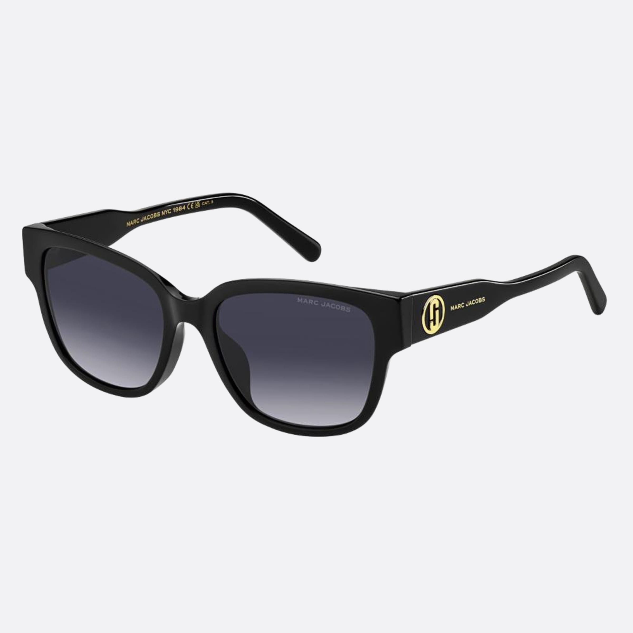 Marc 54mm Jacobs Marc Black Rectangle Women Sunglasses - Side View