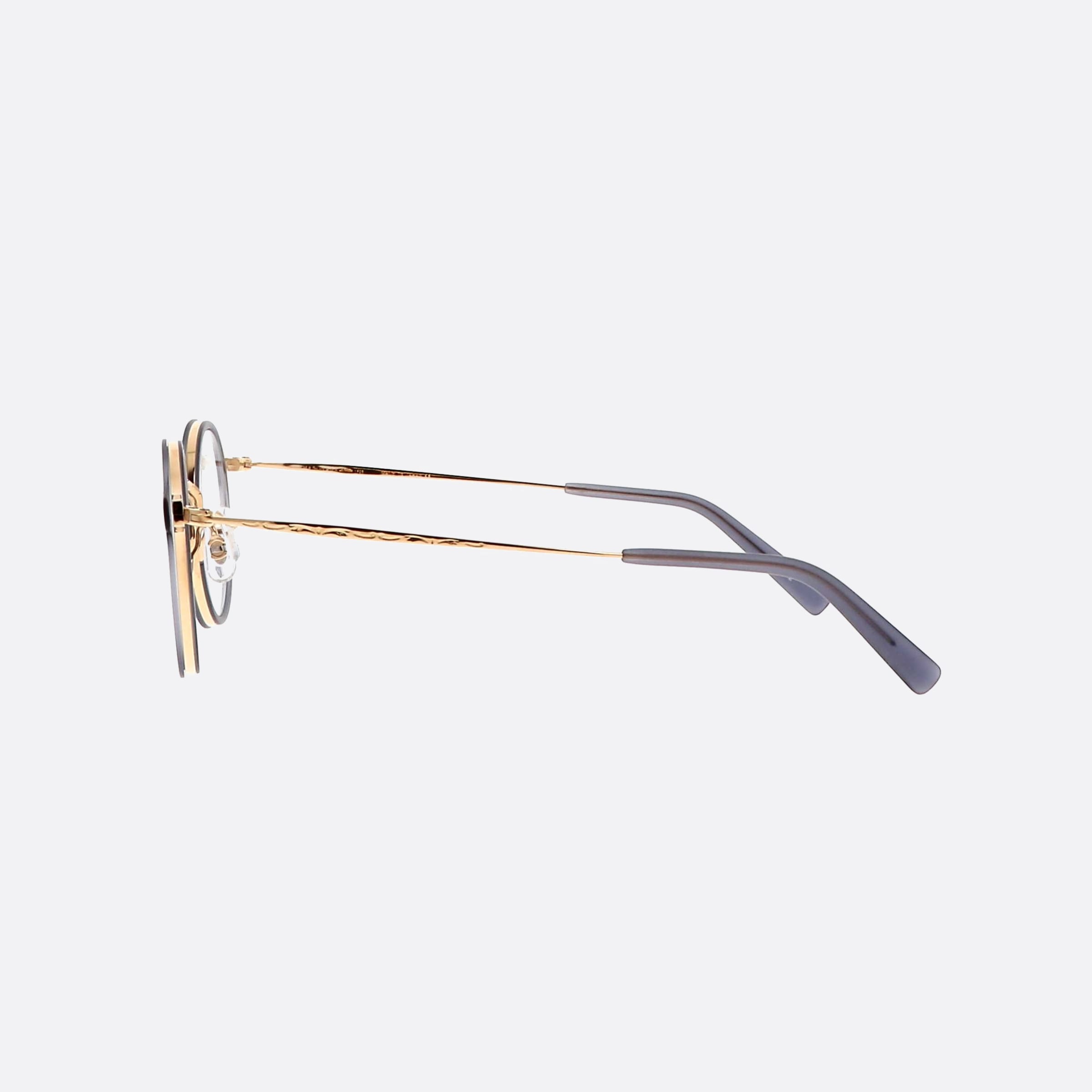 Masunaga 45mm Gms826 Grey Round Unisex Eyeglasses - Detail View