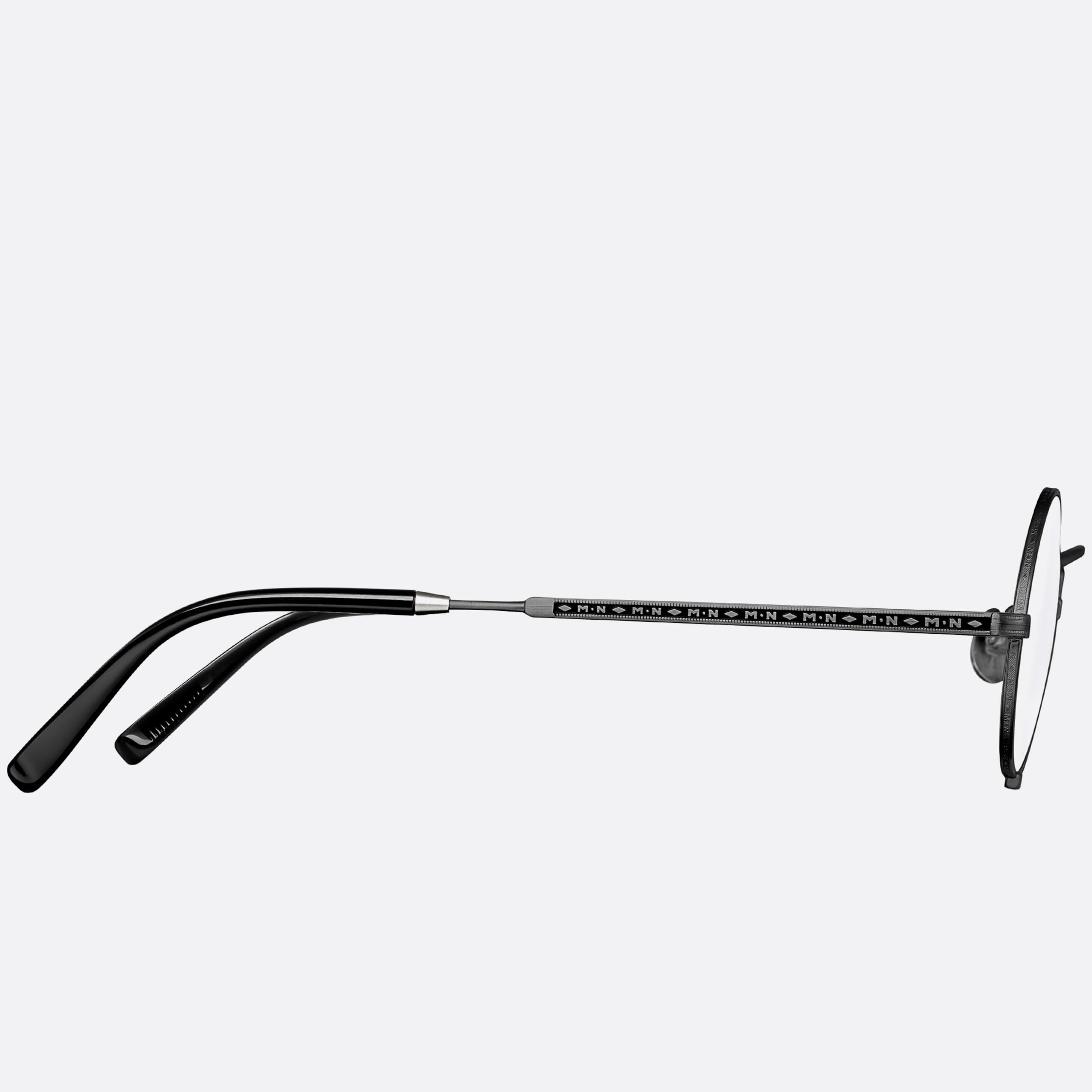 Matsuda 41mm 10103h Bbk Black Round Unisex Eyeglasses - Side View