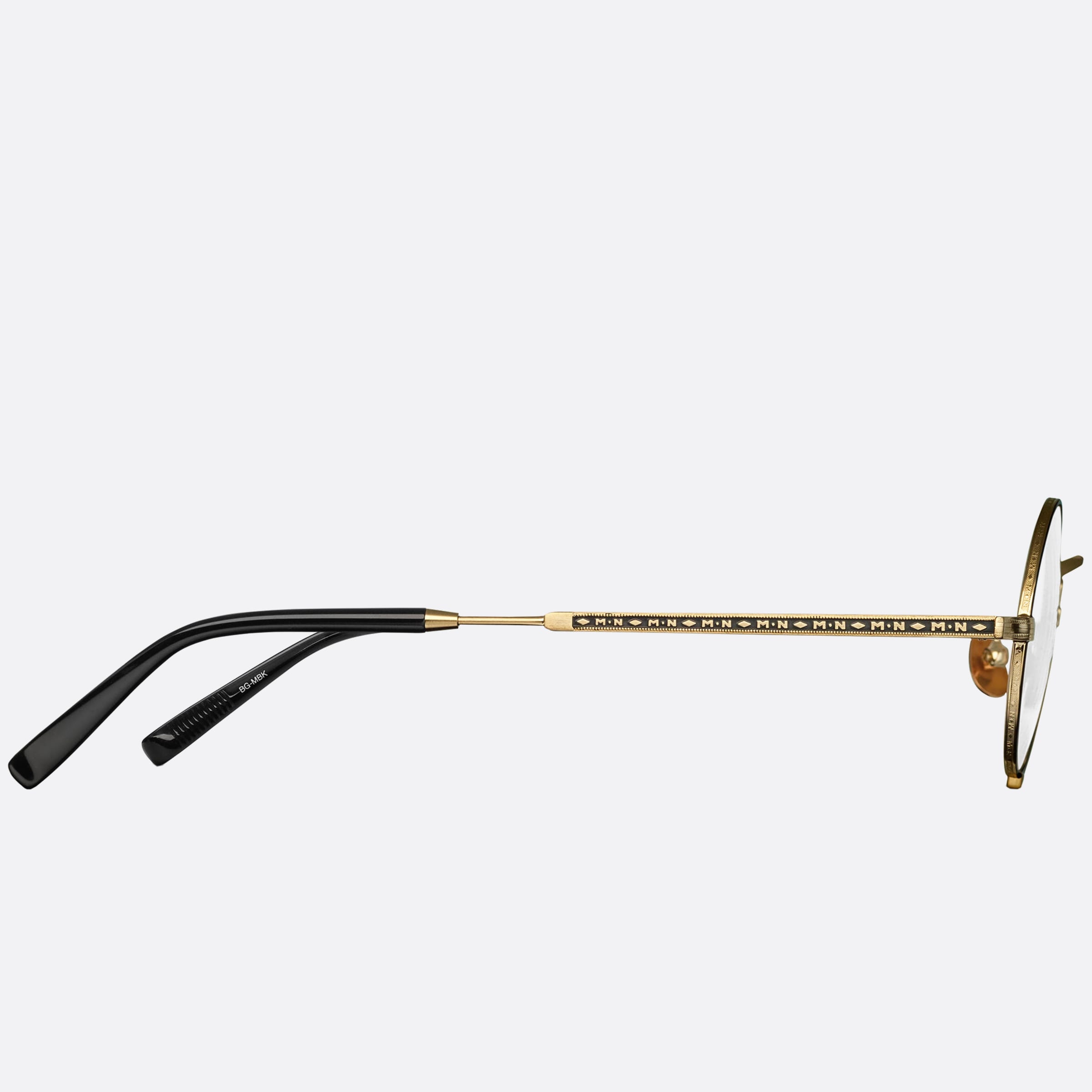 Matsuda 41mm 10103h Mbk Gold Round Unisex Eyeglasses - Detail View