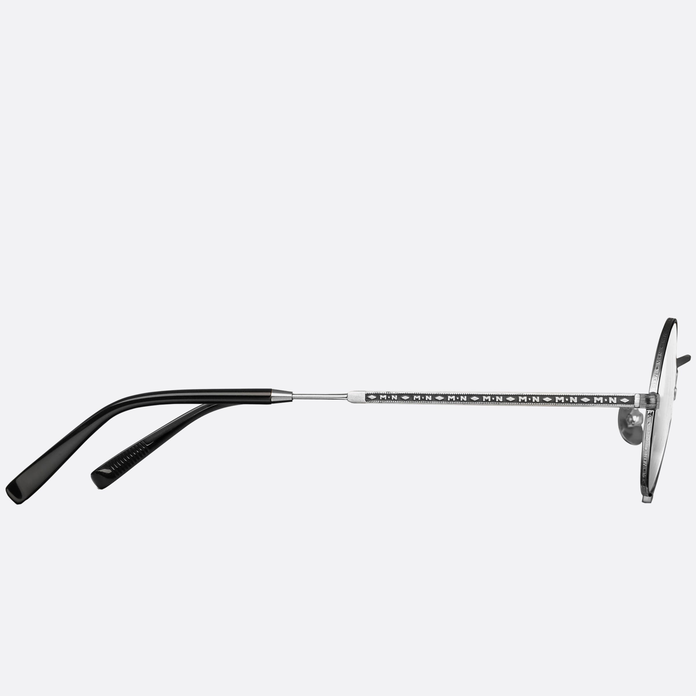 Matsuda 41mm 10103h Mbk Silver Round Unisex Eyeglasses - Detail View