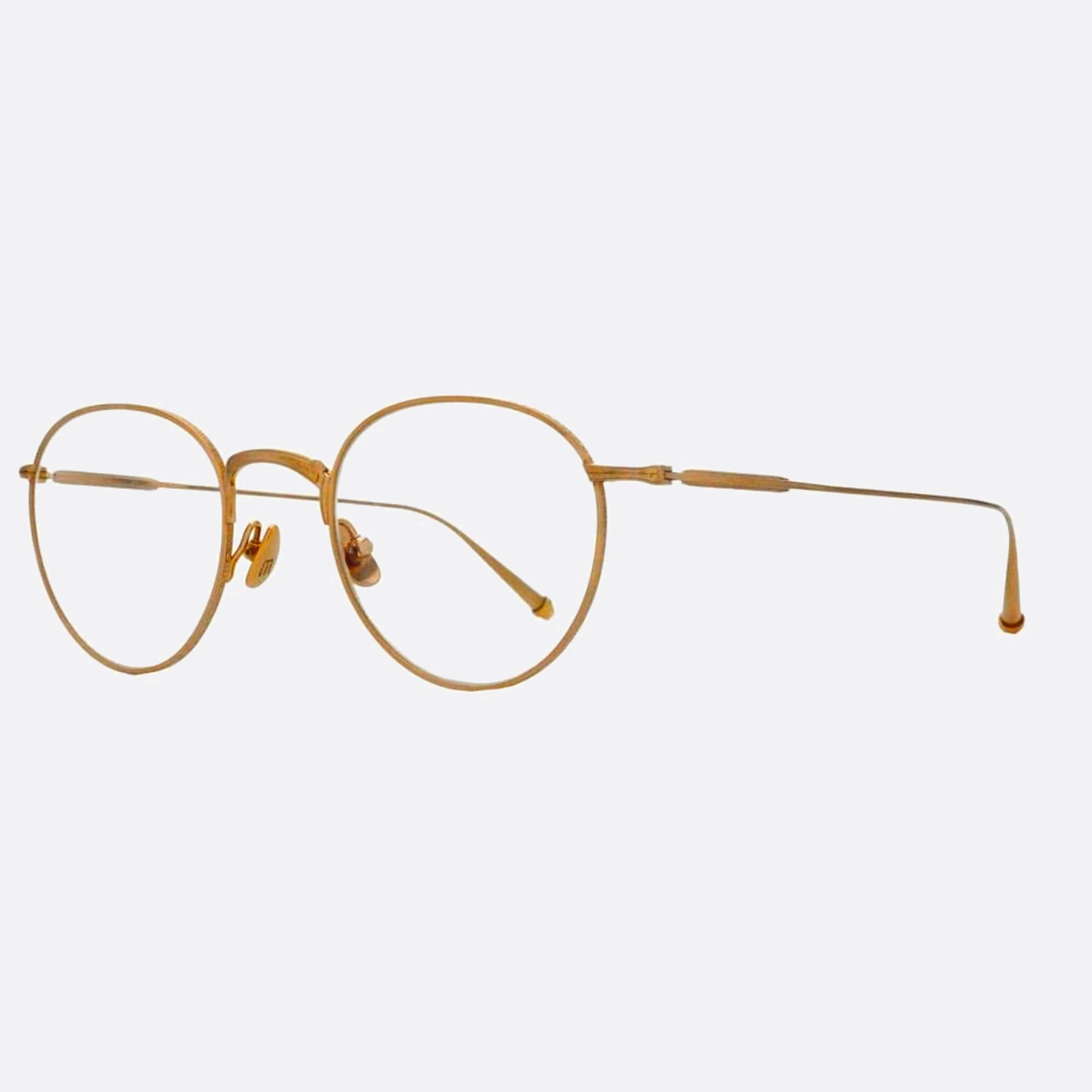Matsuda 48mm M3085 Gold Round Unisex Eyeglasses - Side View