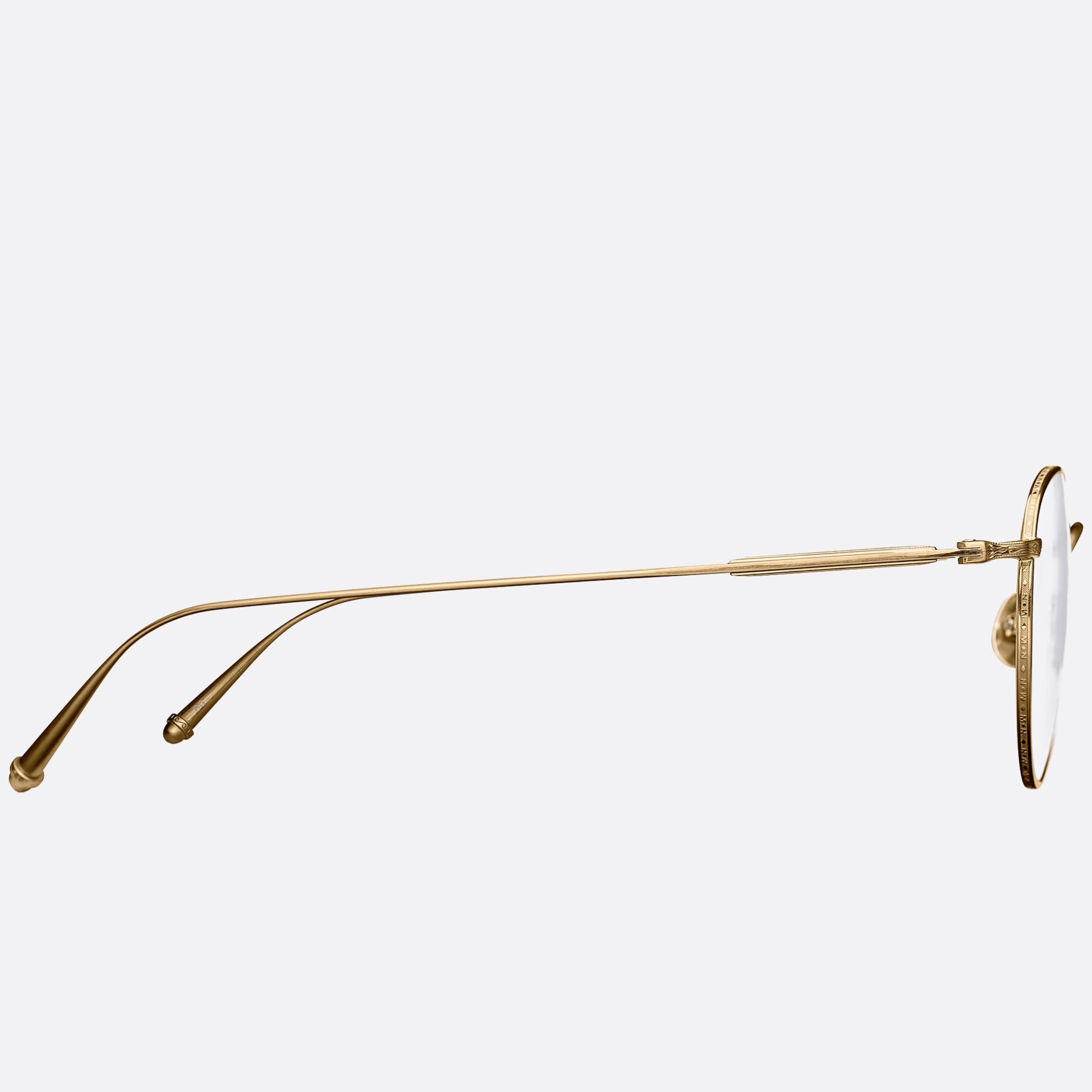 Matsuda 48mm M3085 Gold Round Unisex Eyeglasses - Detail View