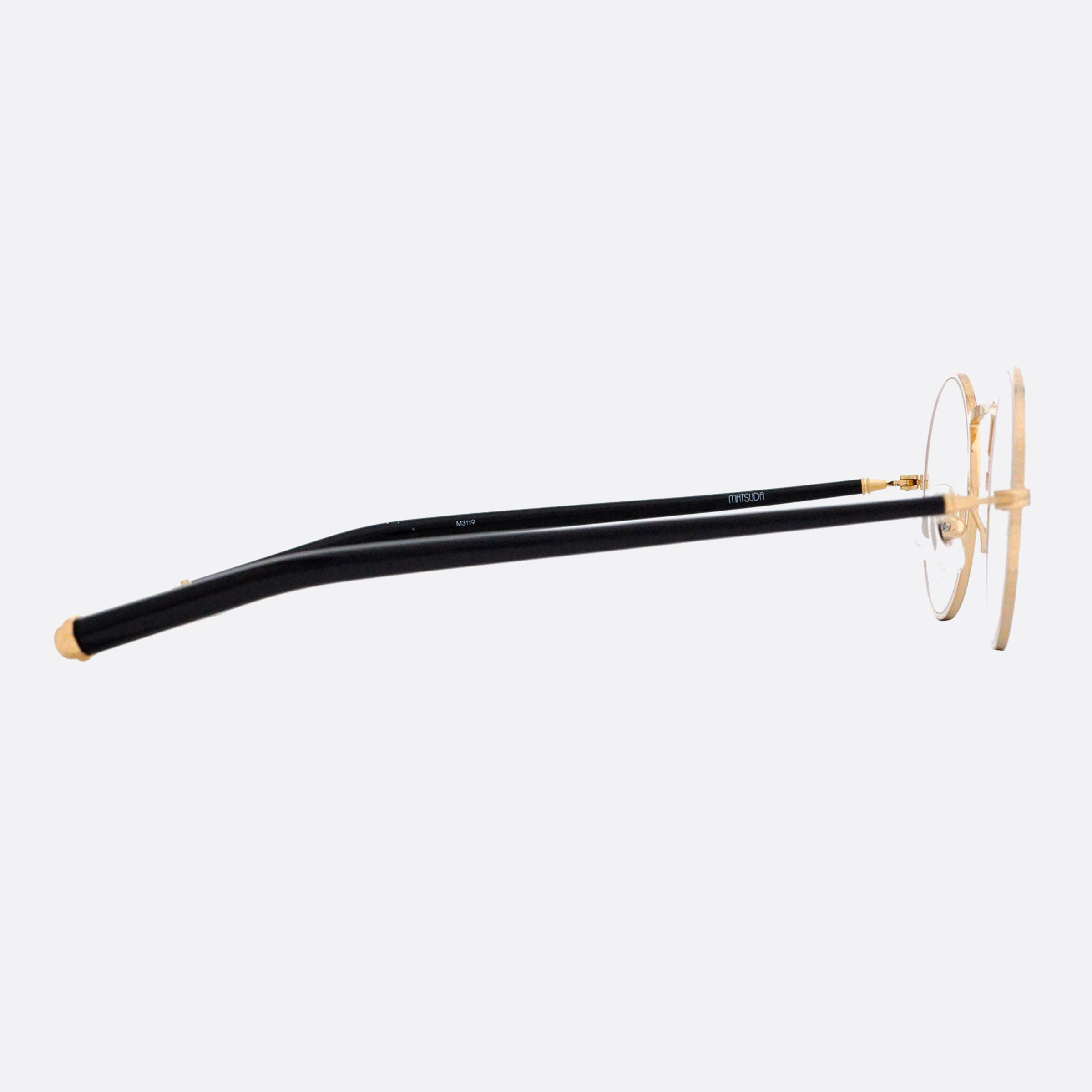 Matsuda 46mm M3119 Gold Round Men Eyeglasses - Detail View