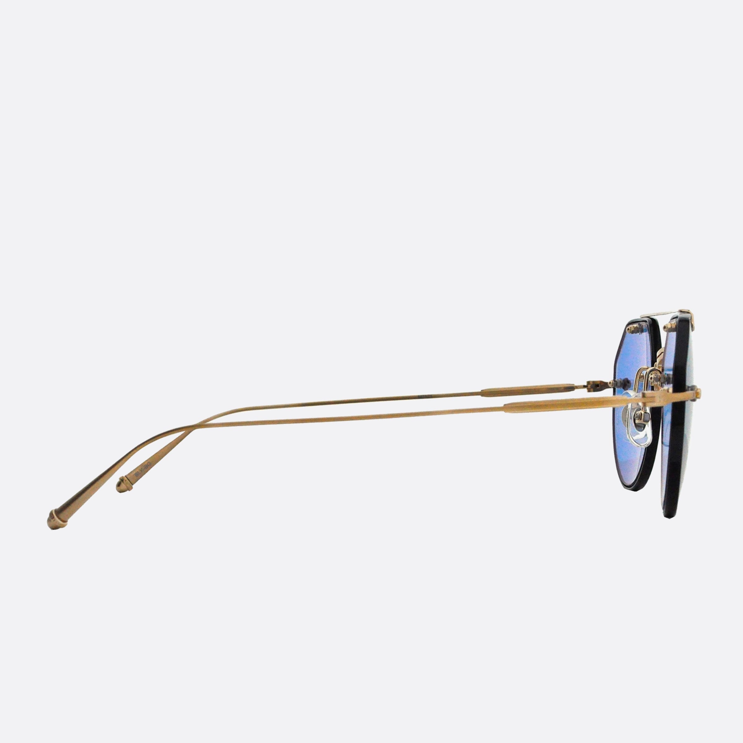 Matsuda 53mm M3121 Blk Gold Geometric Men Sunglasses - Detail View