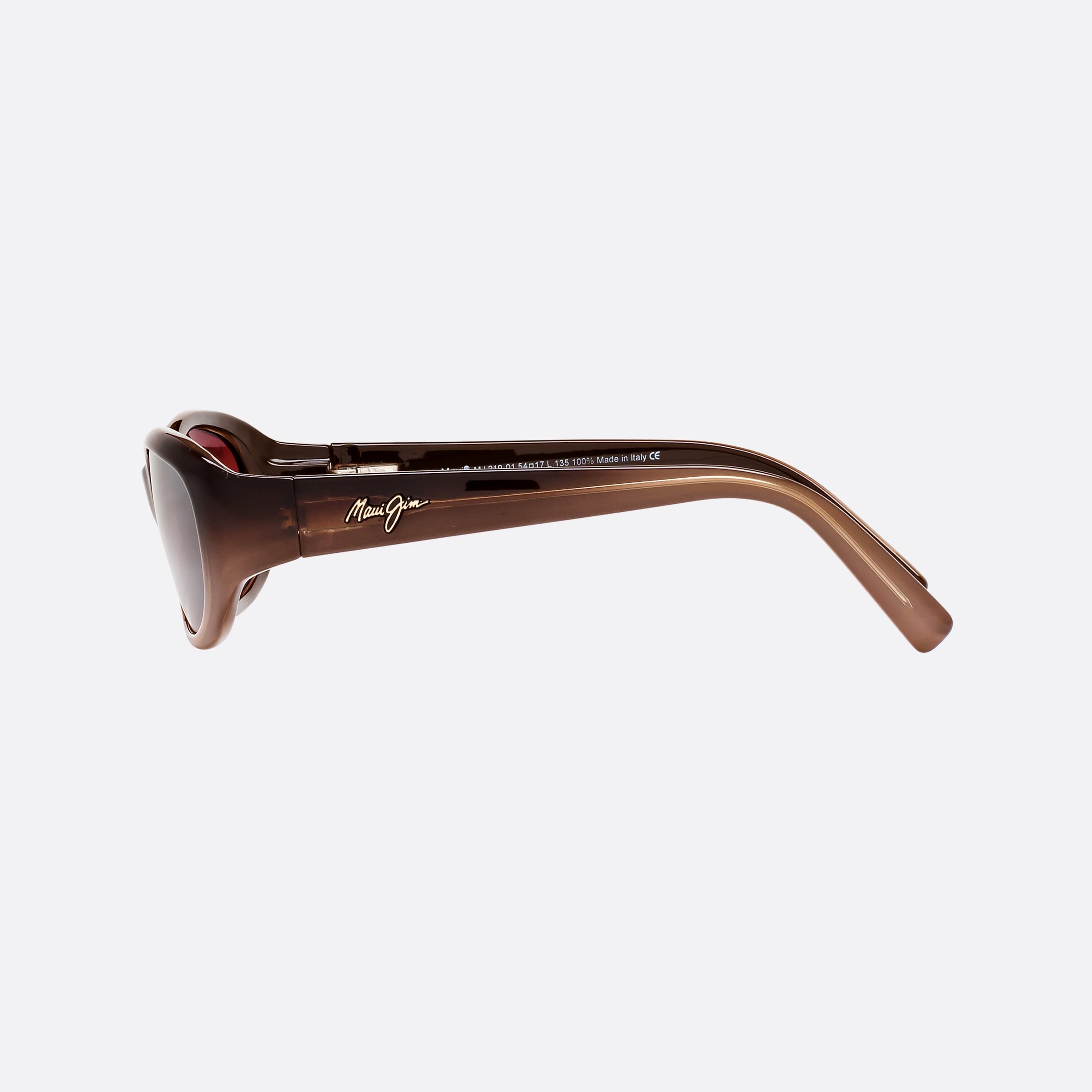 Maui 54mm Jim Punchbowl Brown Rectangle Polarized Women Sunglasses - Detail View