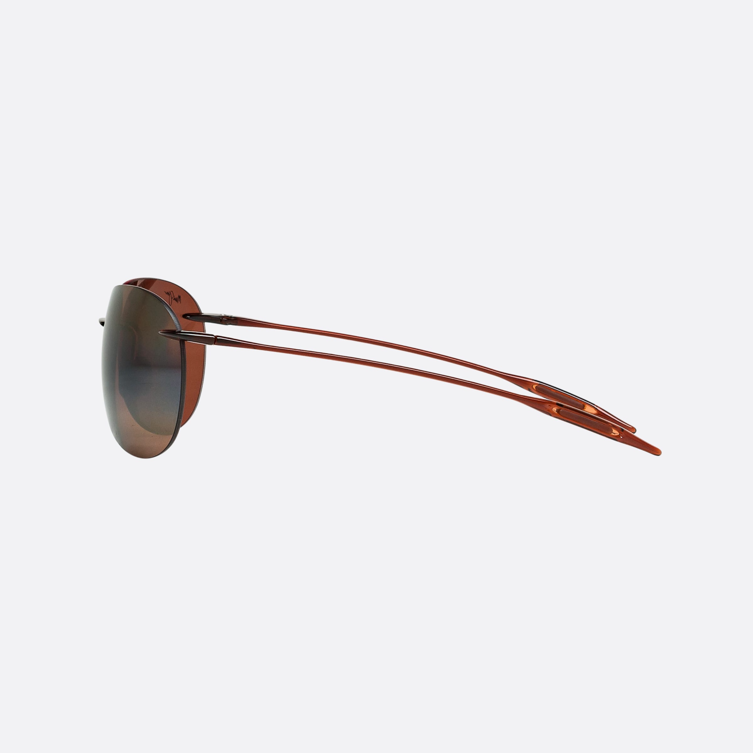 Maui 62mm Jim Sugar Beach Brown Pilot Polarized Unisex Sunglasses - Detail View