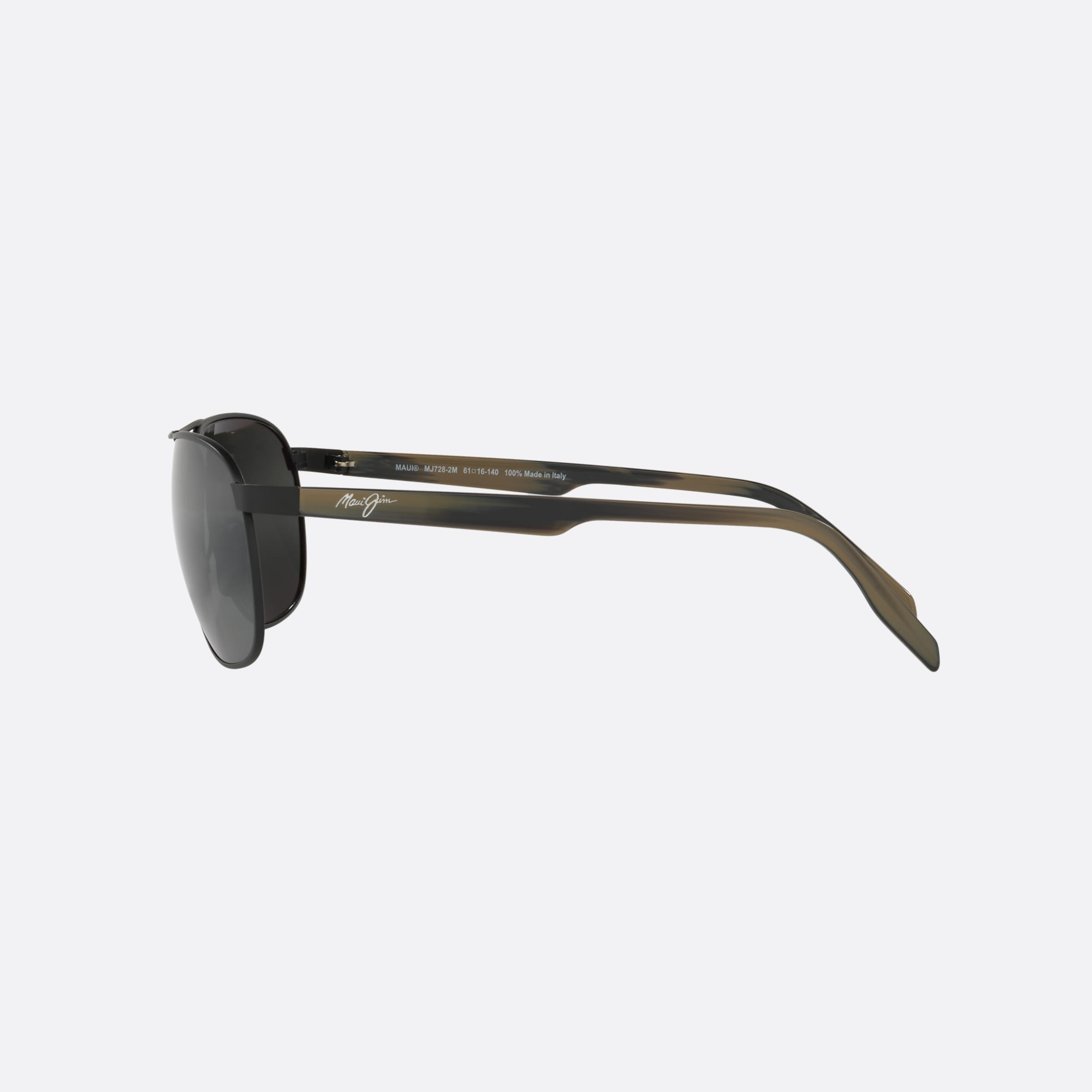 Maui 61mm Jim Castles Black Pilot Polarized Unisex Sunglasses - Detail View