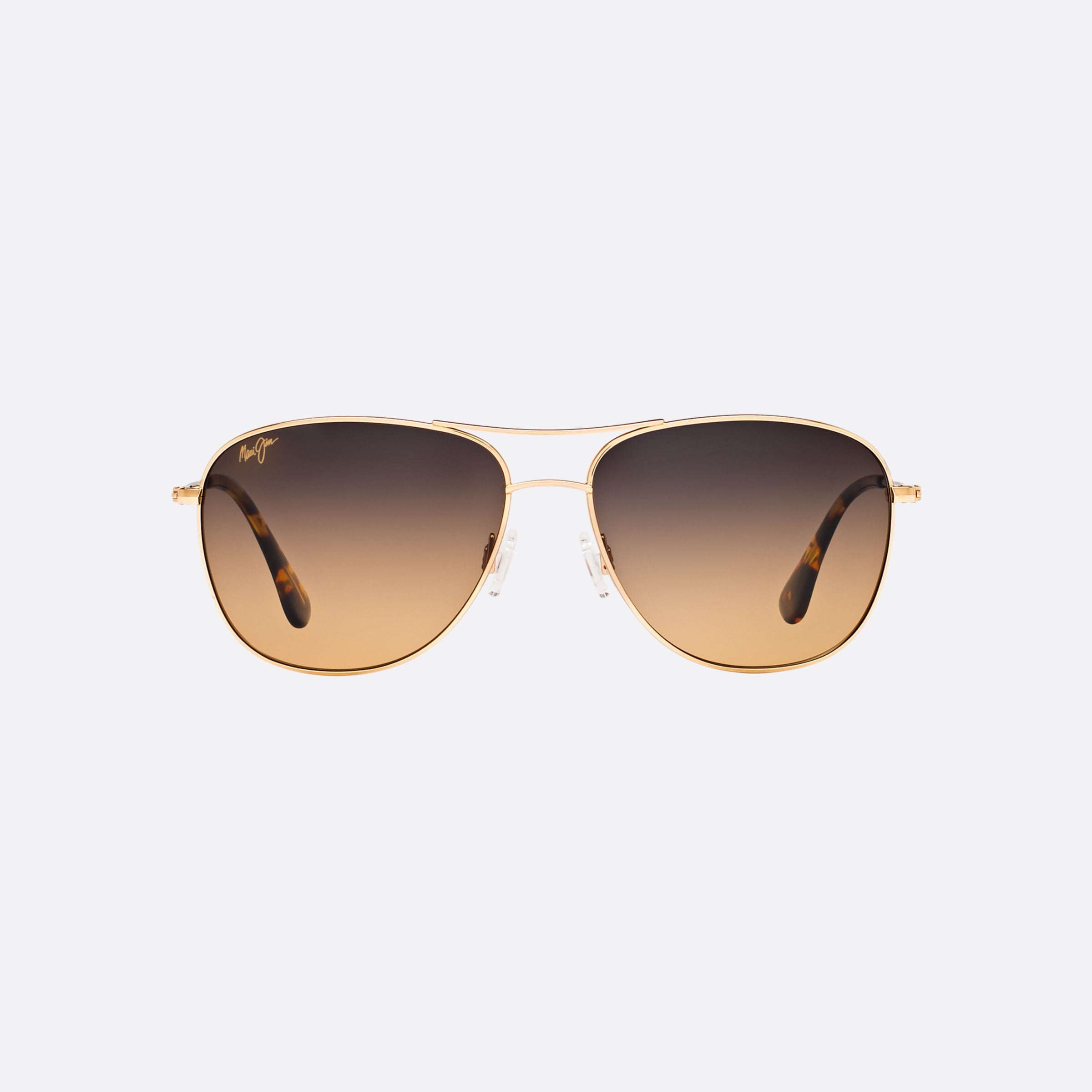 Maui 64mm Jim Cliff House Gold Pilot Polarized Unisex Sunglasses - Lifestyle Shot