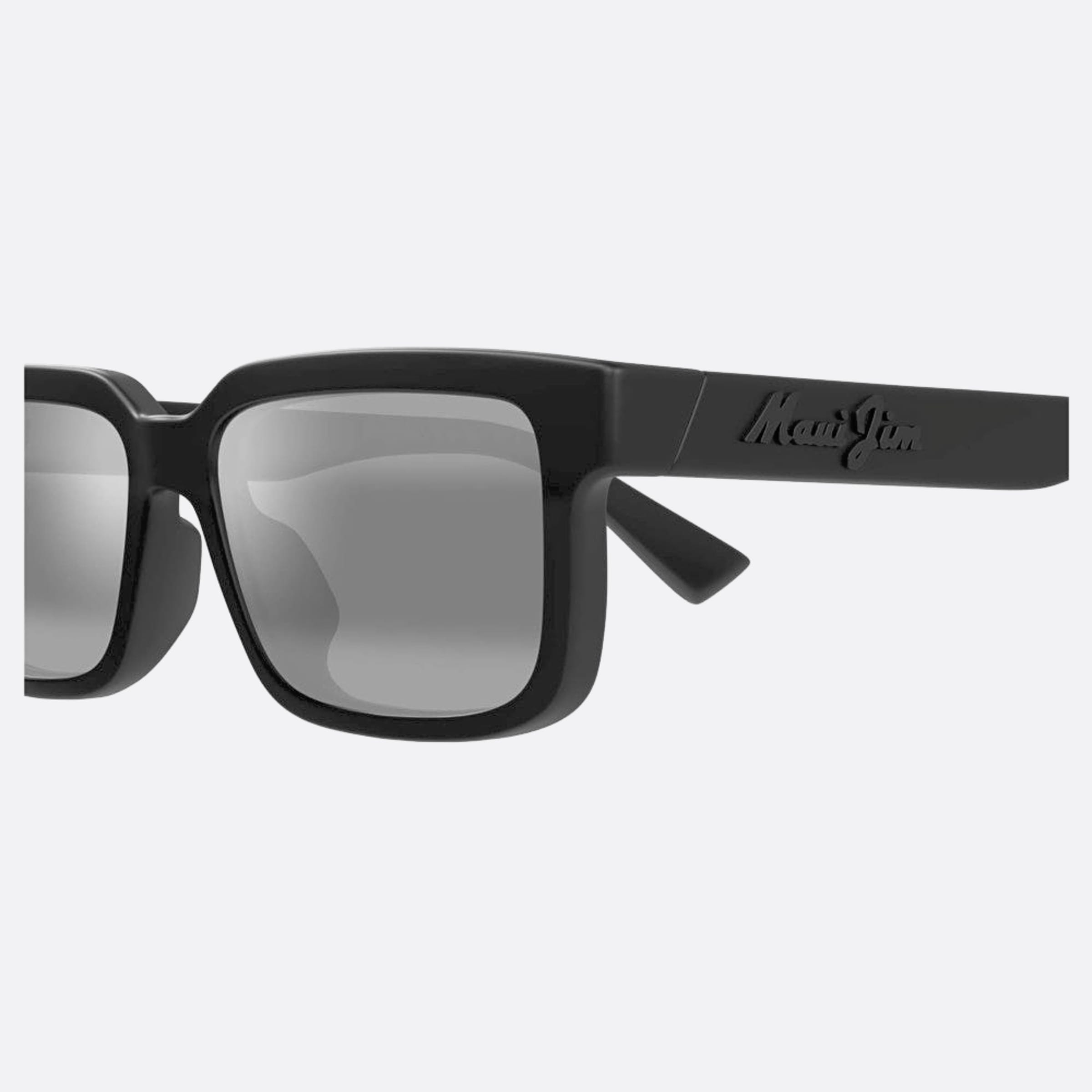 Maui 56mm Jim Hiapo Black Rectangle Polarized Unisex Sunglasses - Detail View