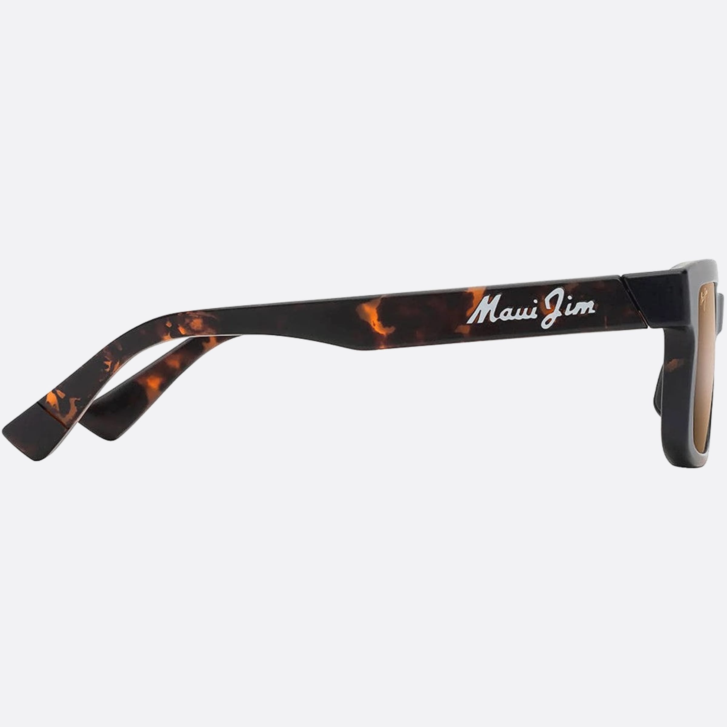 Maui 56mm Jim Hiapo H655 Havana Rectangle Polarized Unisex Sunglasses - Detail View