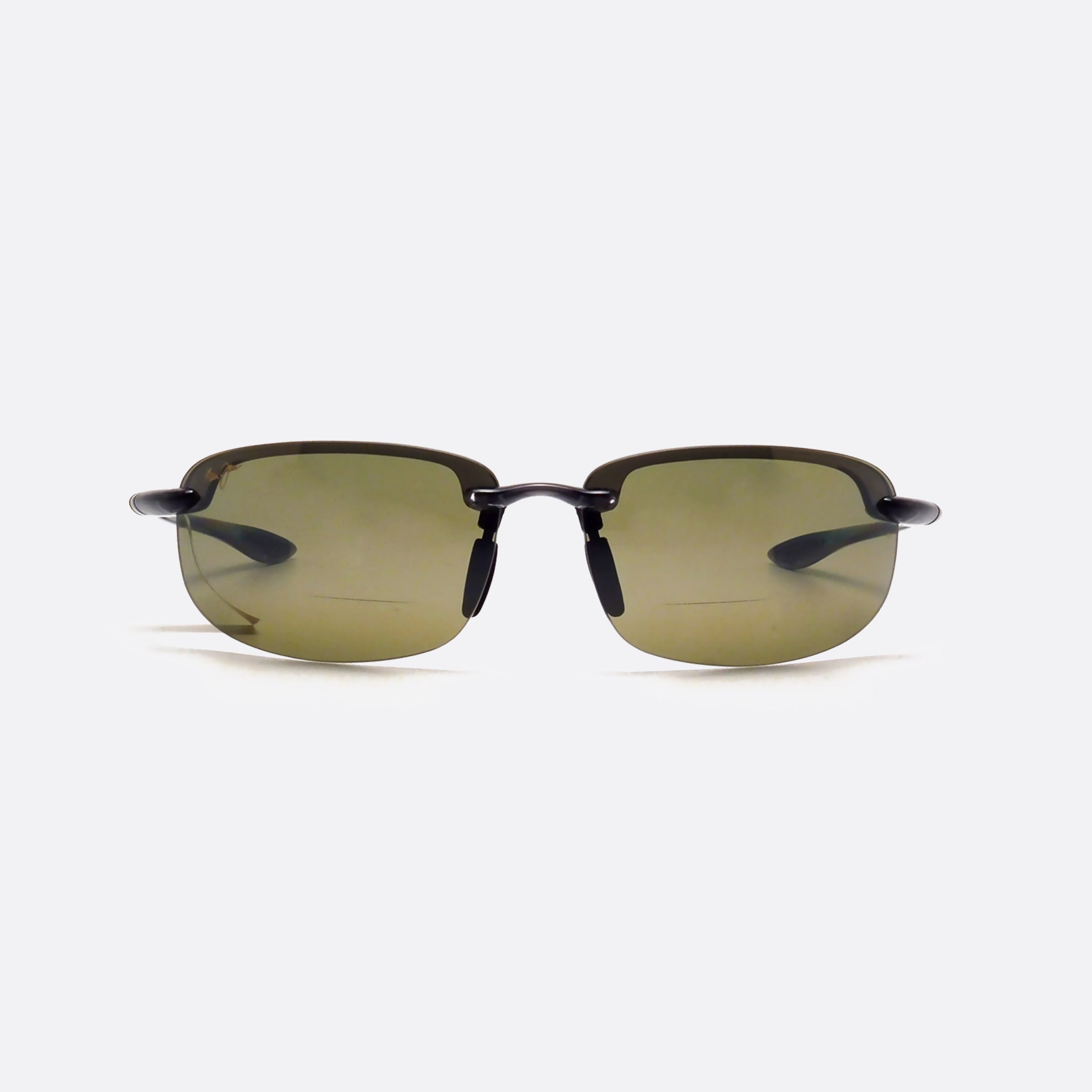 Maui 64mm Jim Okipa Ht807 Grey Rectangle Polarized Unisex Sunglasses - Side View