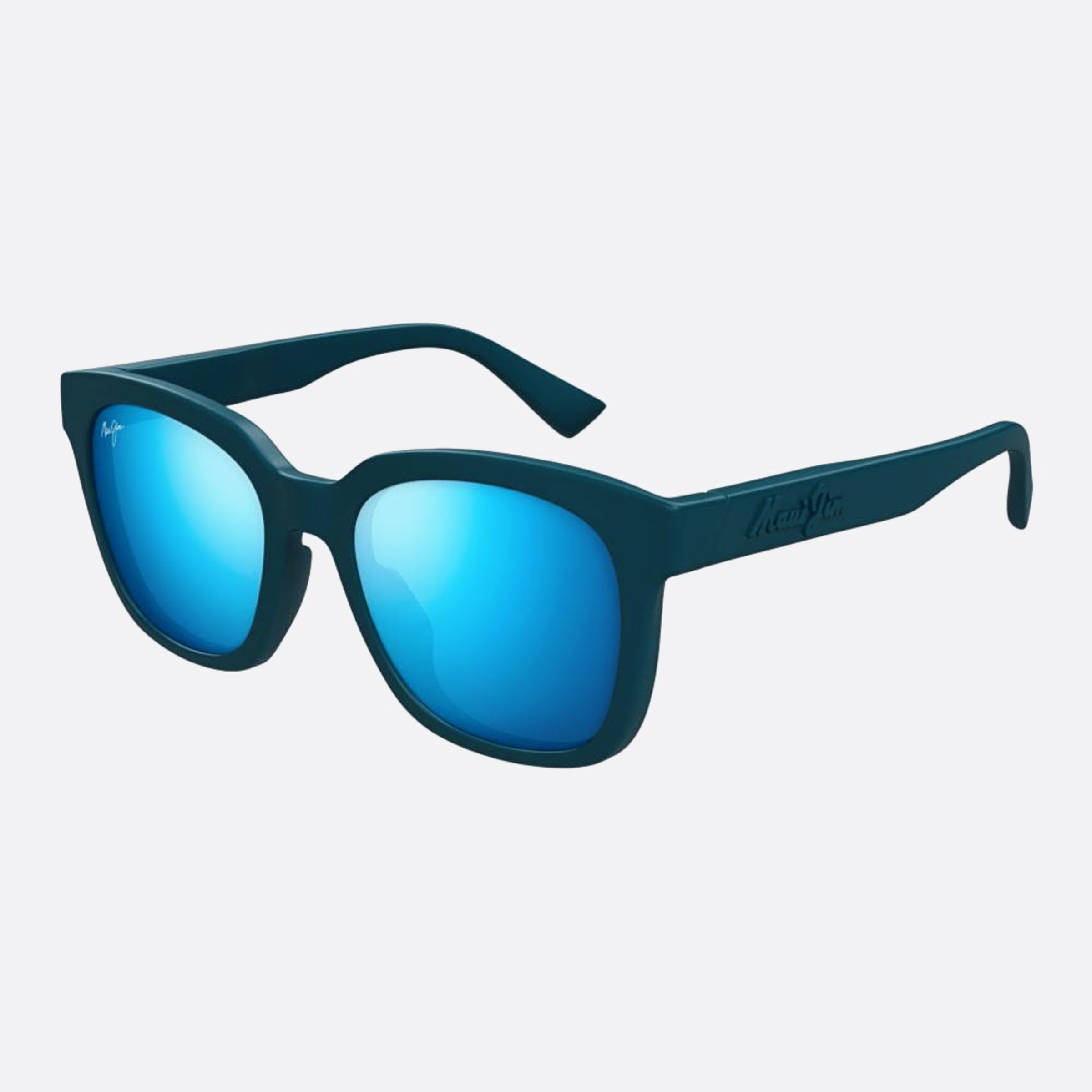 Maui 55mm Jim Honua B653 Blue Squared Polarized Unisex Sunglasses - Side View