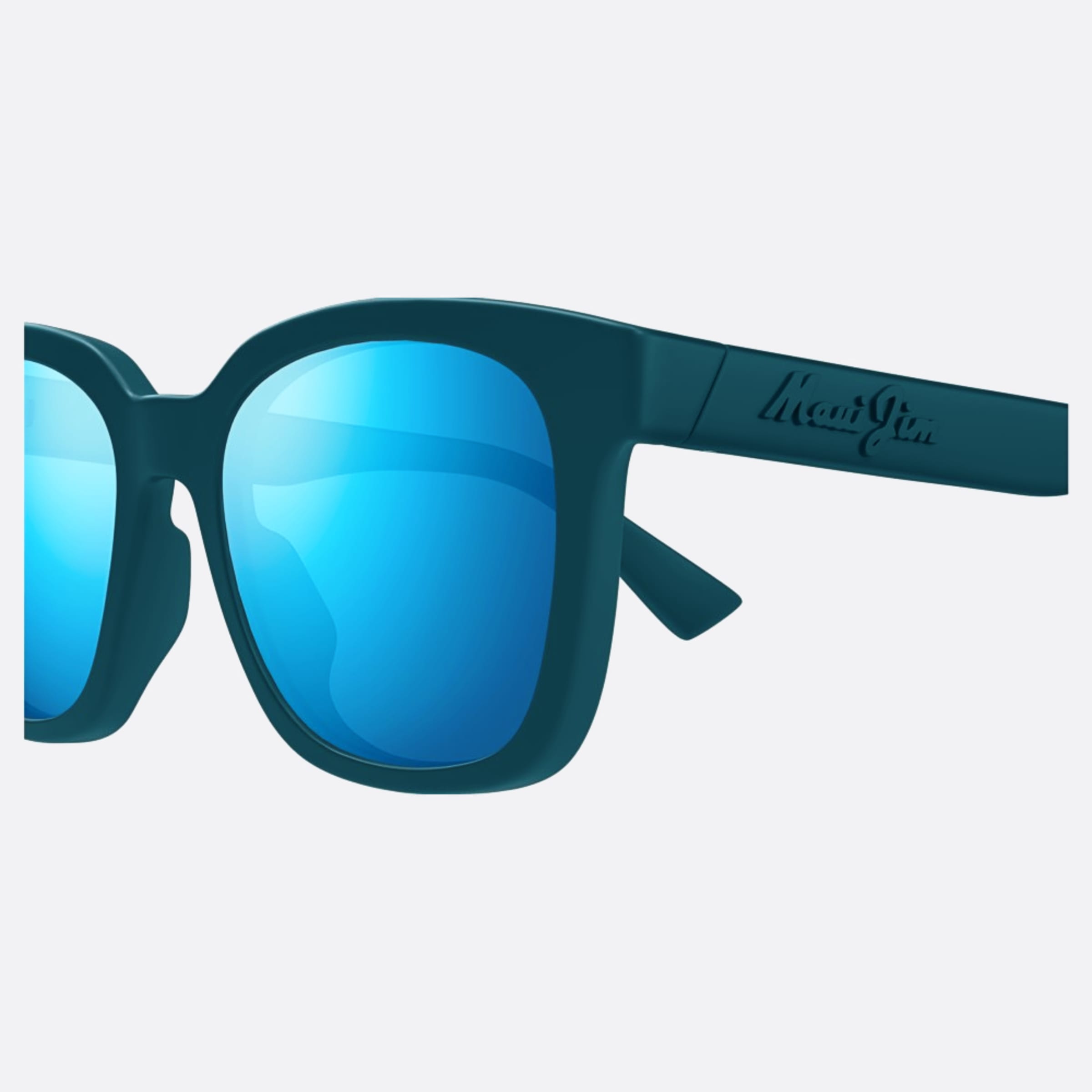 Maui 55mm Jim Honua B653 Blue Squared Polarized Unisex Sunglasses - Detail View