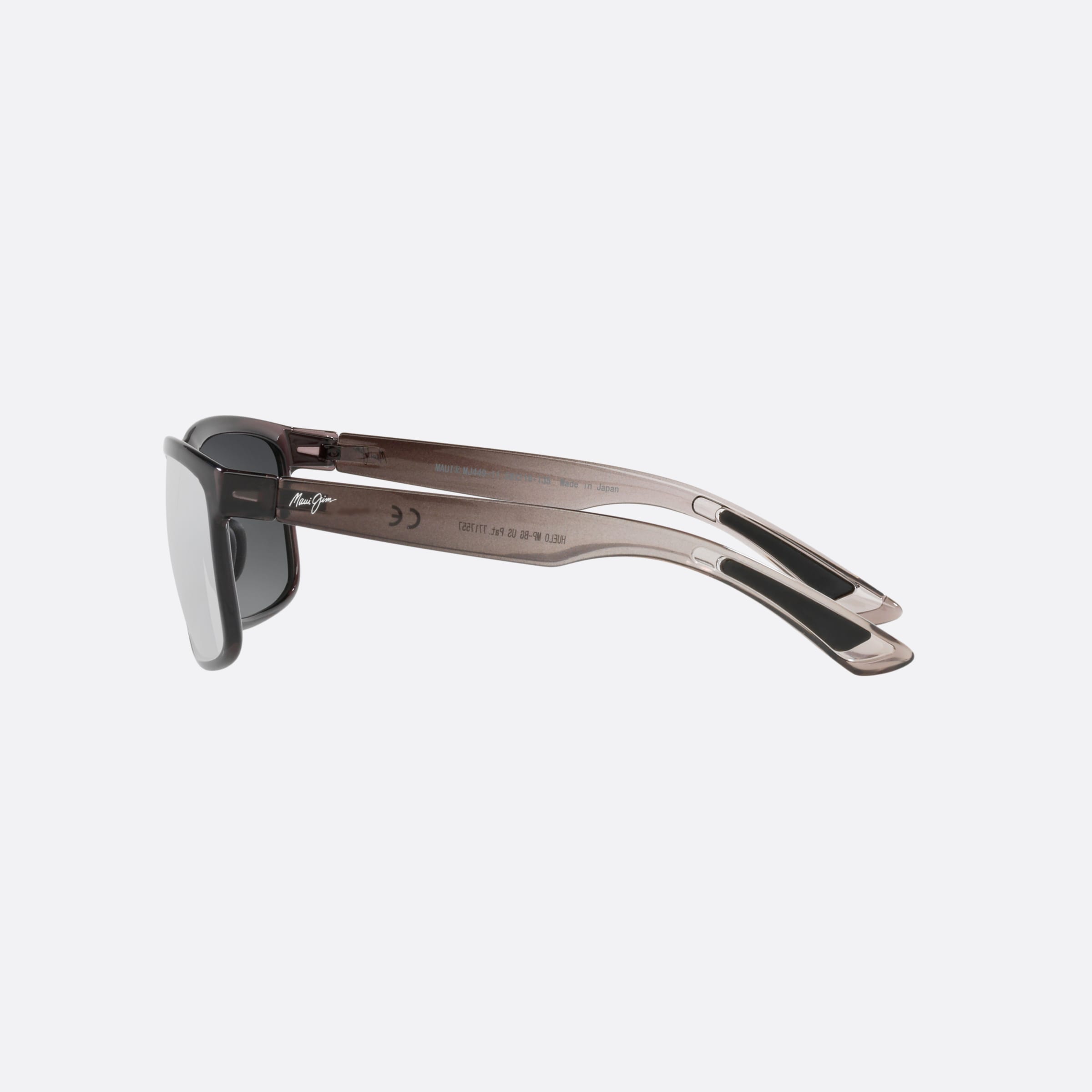 Maui 58mm Jim Huelo Grey Rectangular Polarized Unisex Sunglasses - Detail View