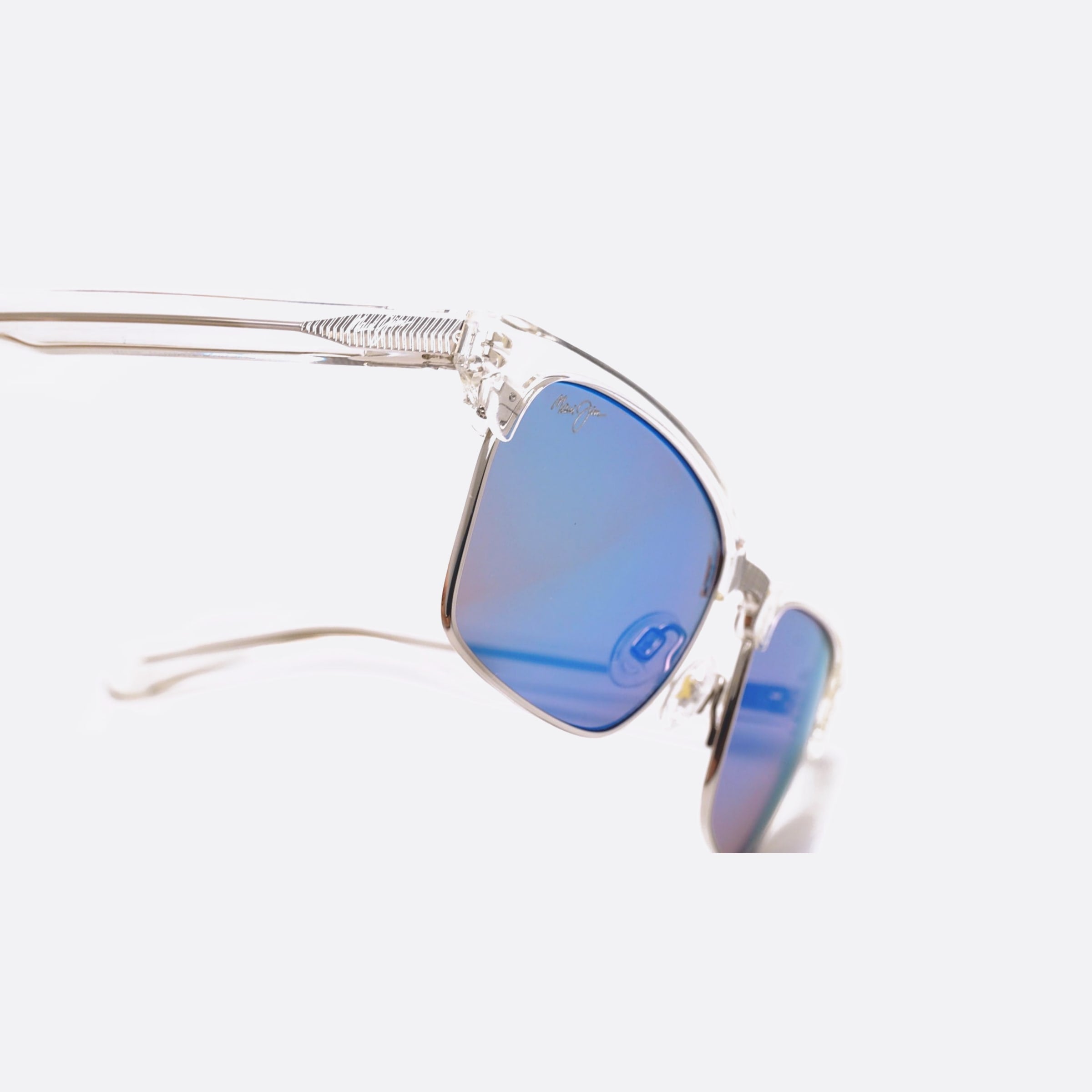 Maui 54mm Jim Kawika B257 B257 05cr Transparent Geometric Polarized Unisex Sunglasses - Lifestyle Shot