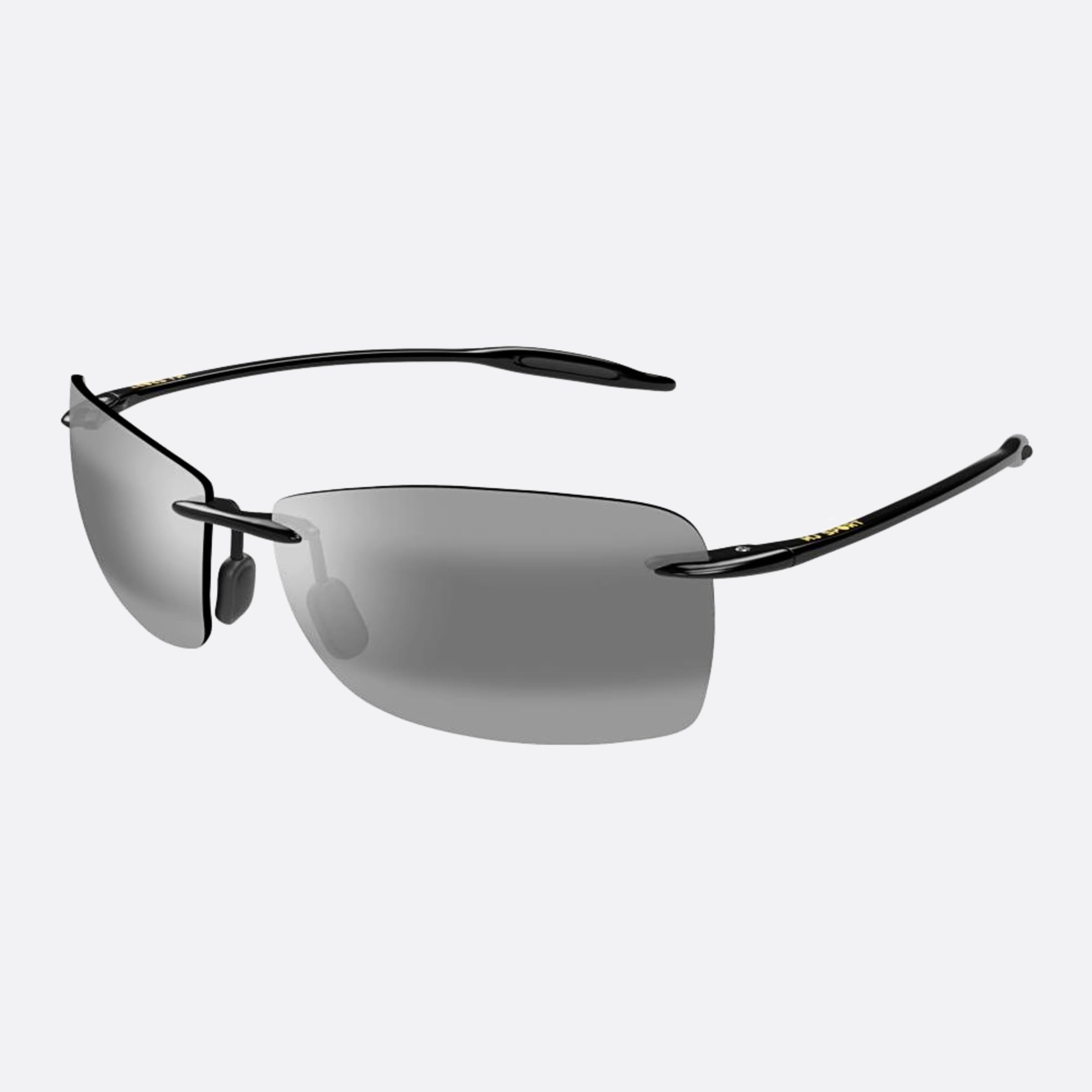 Maui 65mm Jim Lighthouse Black Geometric Polarized Unisex Sunglasses - Side View