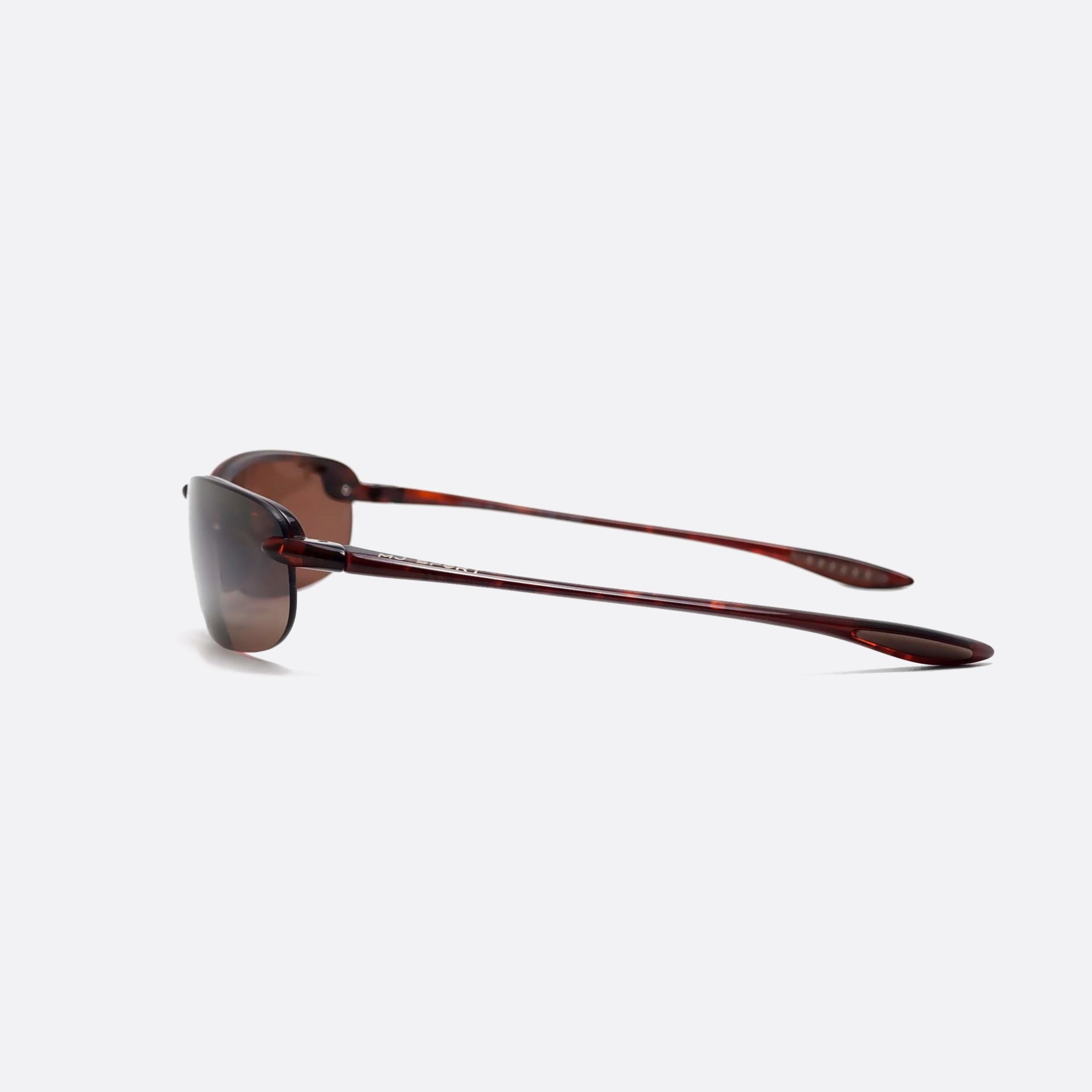 Maui 64mm Jim Makaha H805 Brown Rectangle Polarized Unisex Sunglasses - Detail View