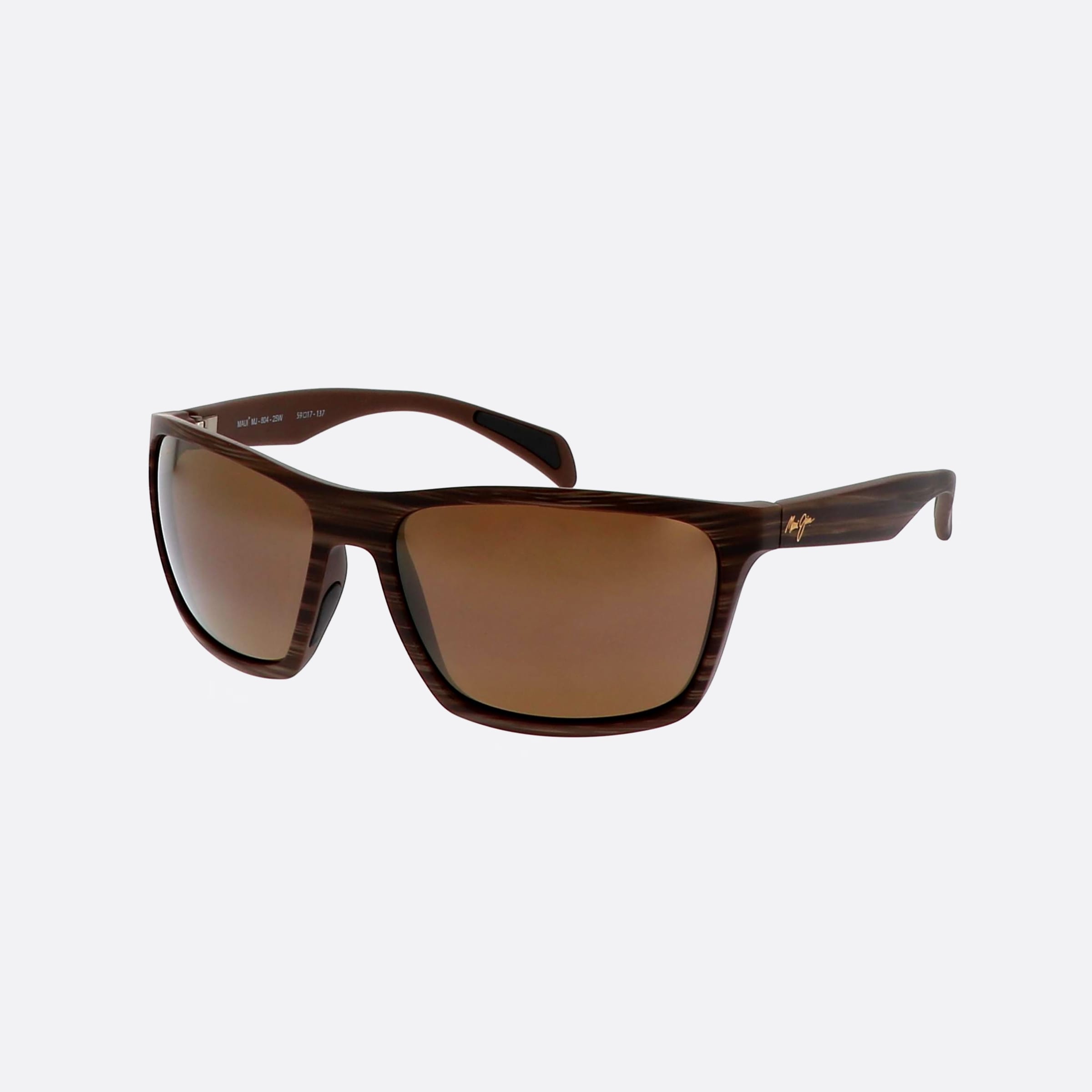 Maui 59mm Jim Makoa H804 25w Brown Rectangle Polarized Men Sunglasses - Main View