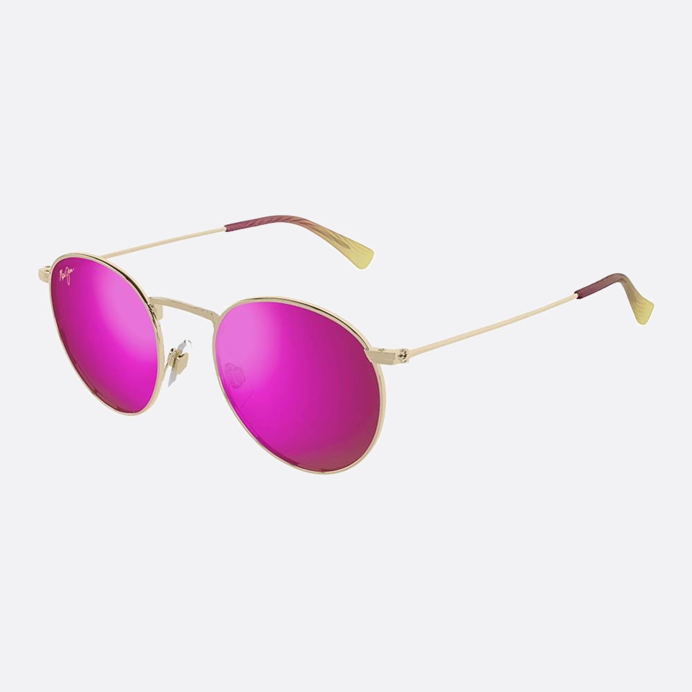 Maui 50mm Jim Gdfu Gold Round Polarized Men Sunglasses - Side View