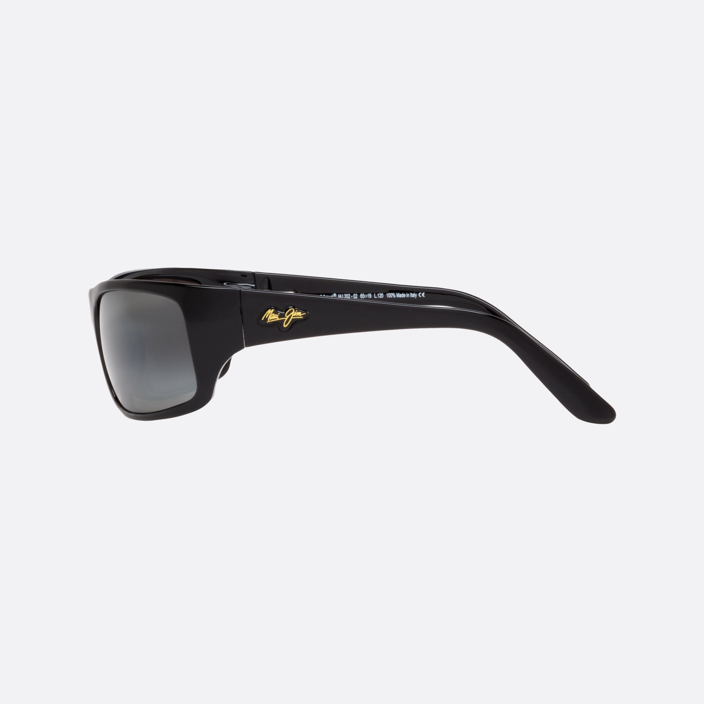 Maui 65mm Jim Peahi Black Rectangle Polarized Men Sunglasses - Detail View