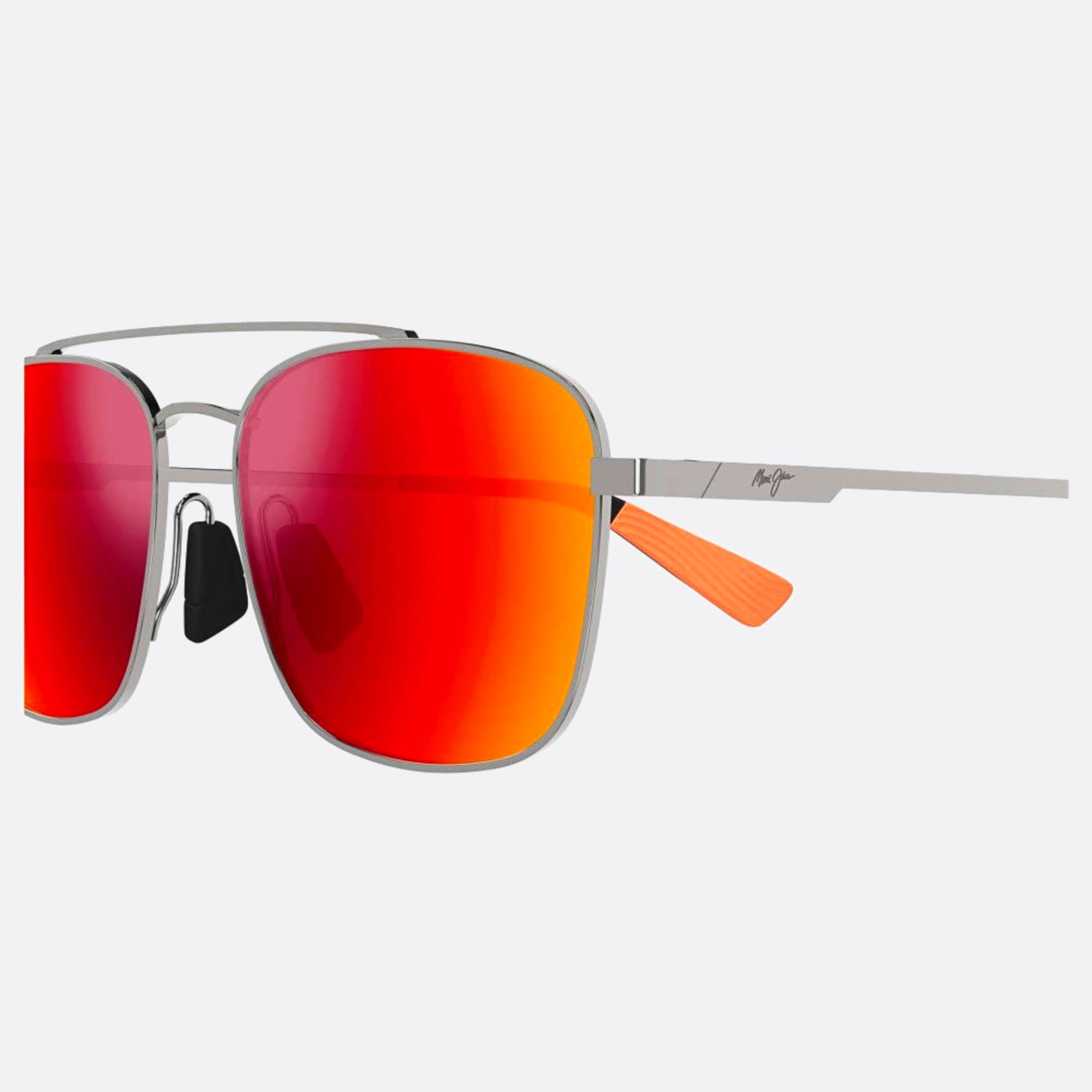 Maui 58mm Jim Piwai Rm645 Ruthenium Squared Polarized Men Sunglasses - Detail View