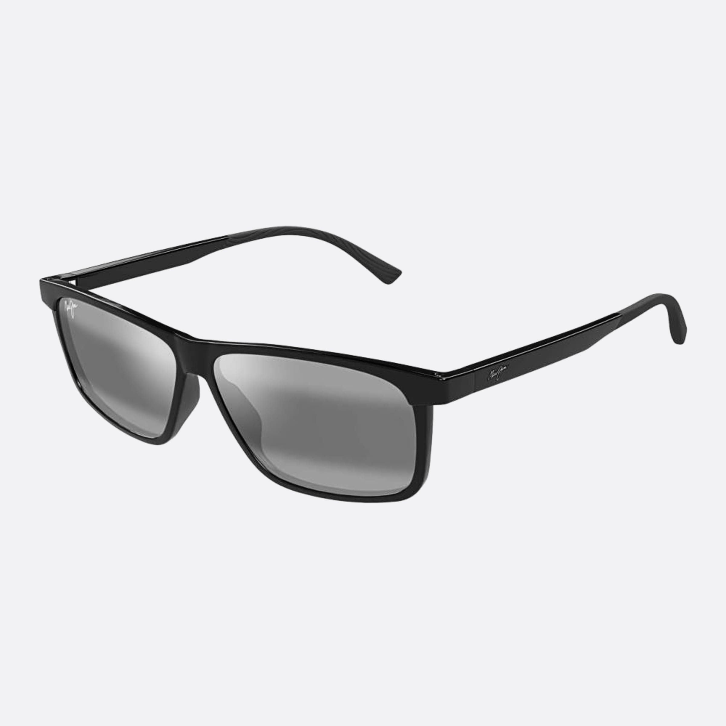 Maui 59mm Jim Pulama Black Rectangle Polarized Men Sunglasses - Side View